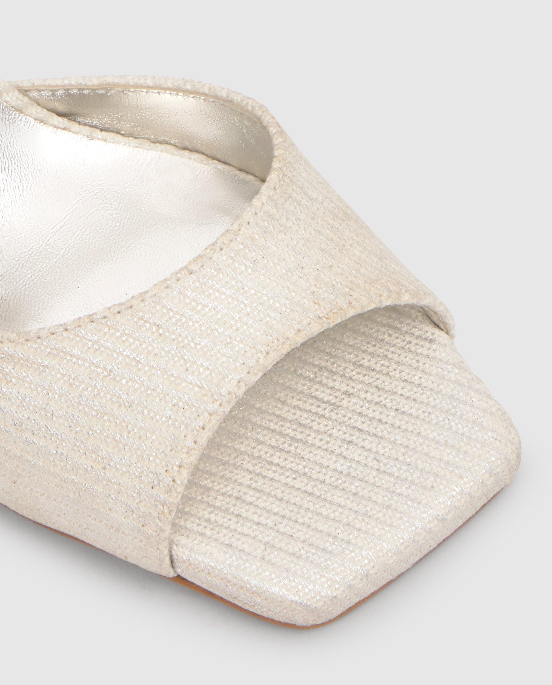 Sandalias de cuña de mujer Brittany con cierre de cintas - Castañer - Plata Plata-5