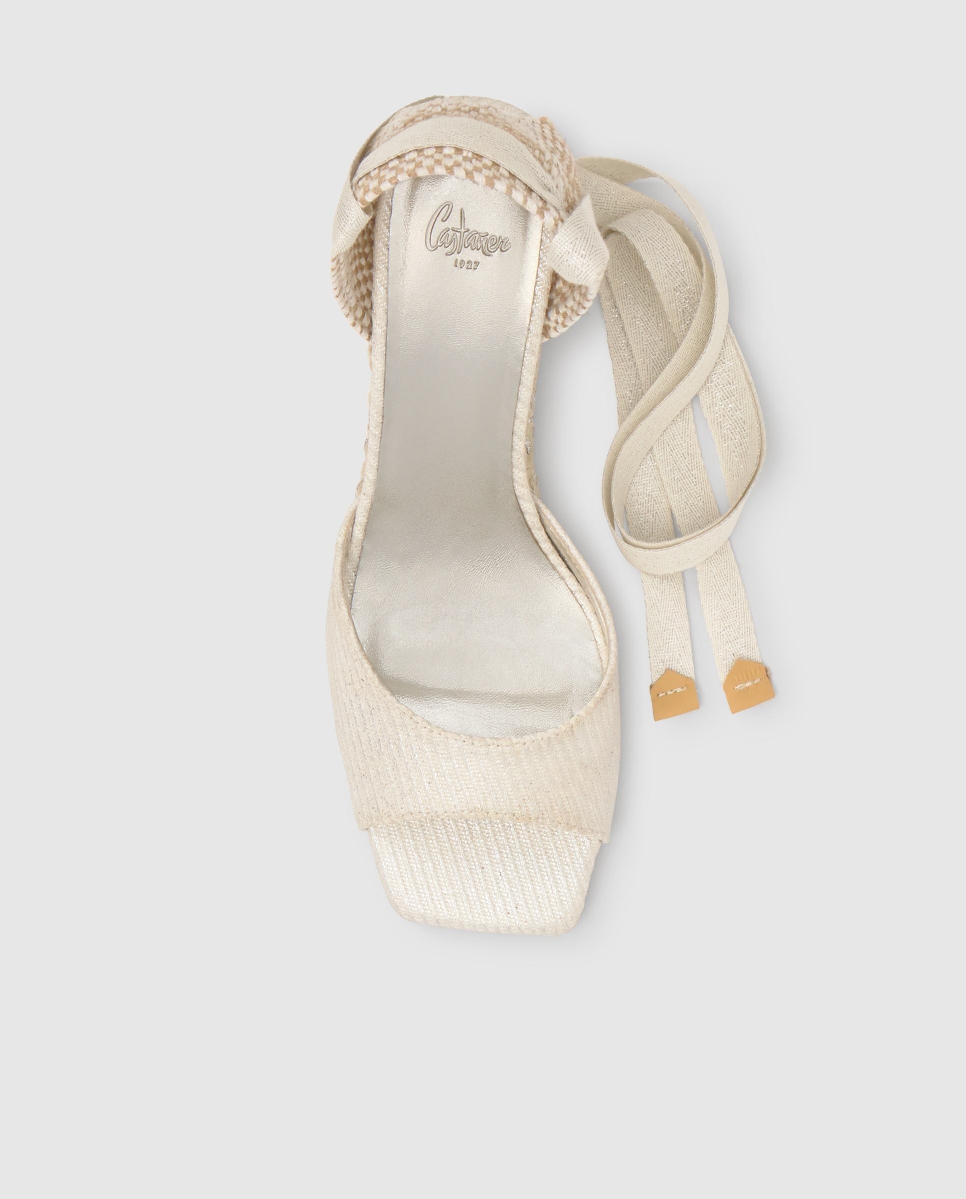 Sandalias de cuña de mujer Brittany con cierre de cintas - Castañer - Plata Plata-6