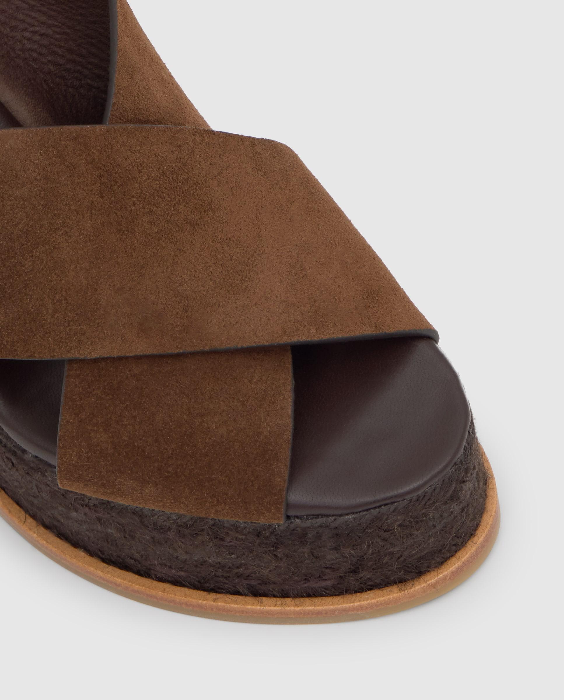 Sandalias de cuña de mujer Betina con cierre de hebilla - Castañer - Marrón chocolate Marrón chocolate-5