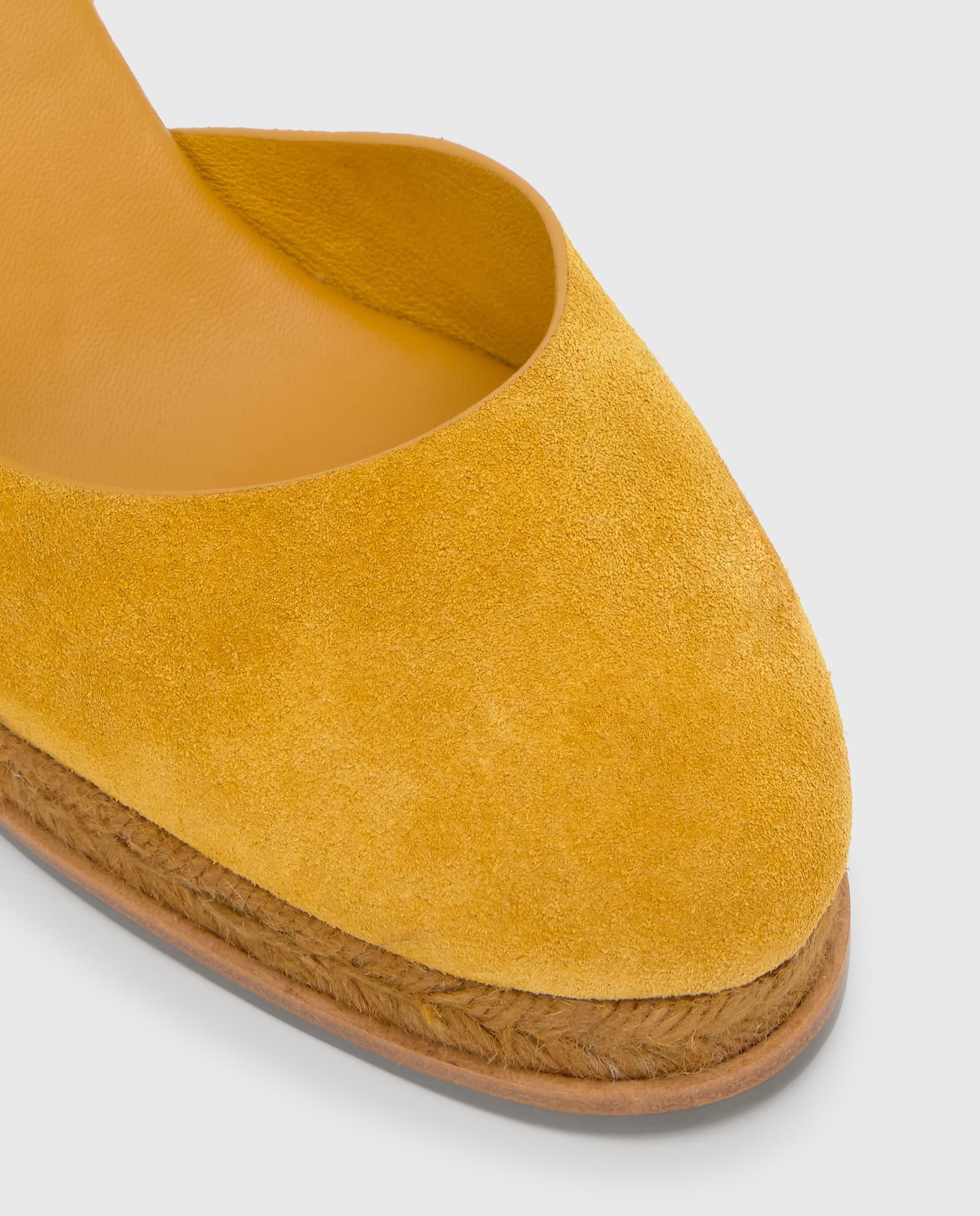 Alpargatas con cintas de mujer Camila de serraje - Castañer - Amarillo Amarillo-5