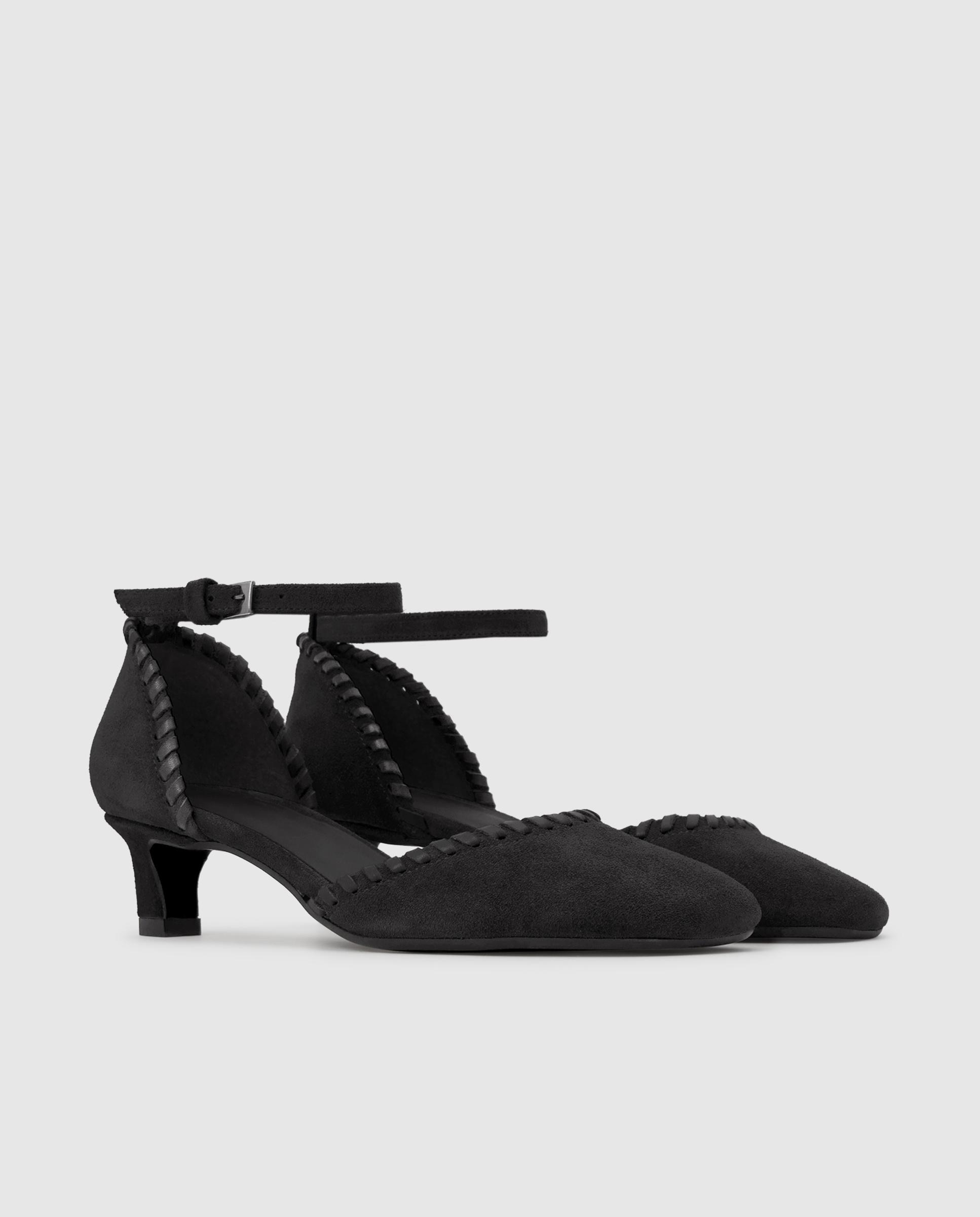 Zapatos de salón adela de mujer en serraje con tacón - Castañer - Negro Negro-2