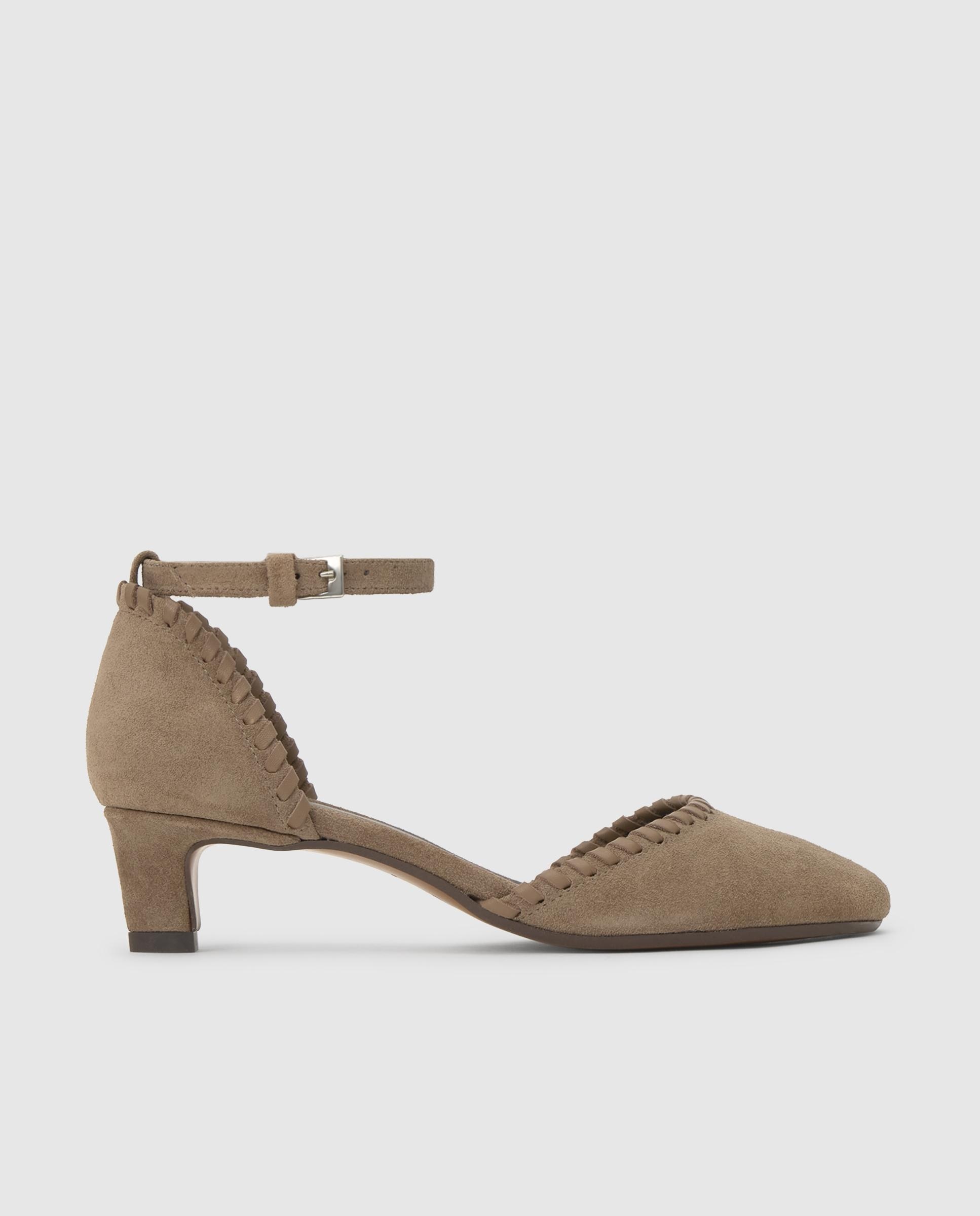Imagen 0 de Zapatos de salón adela de mujer en serraje con tacón Topo