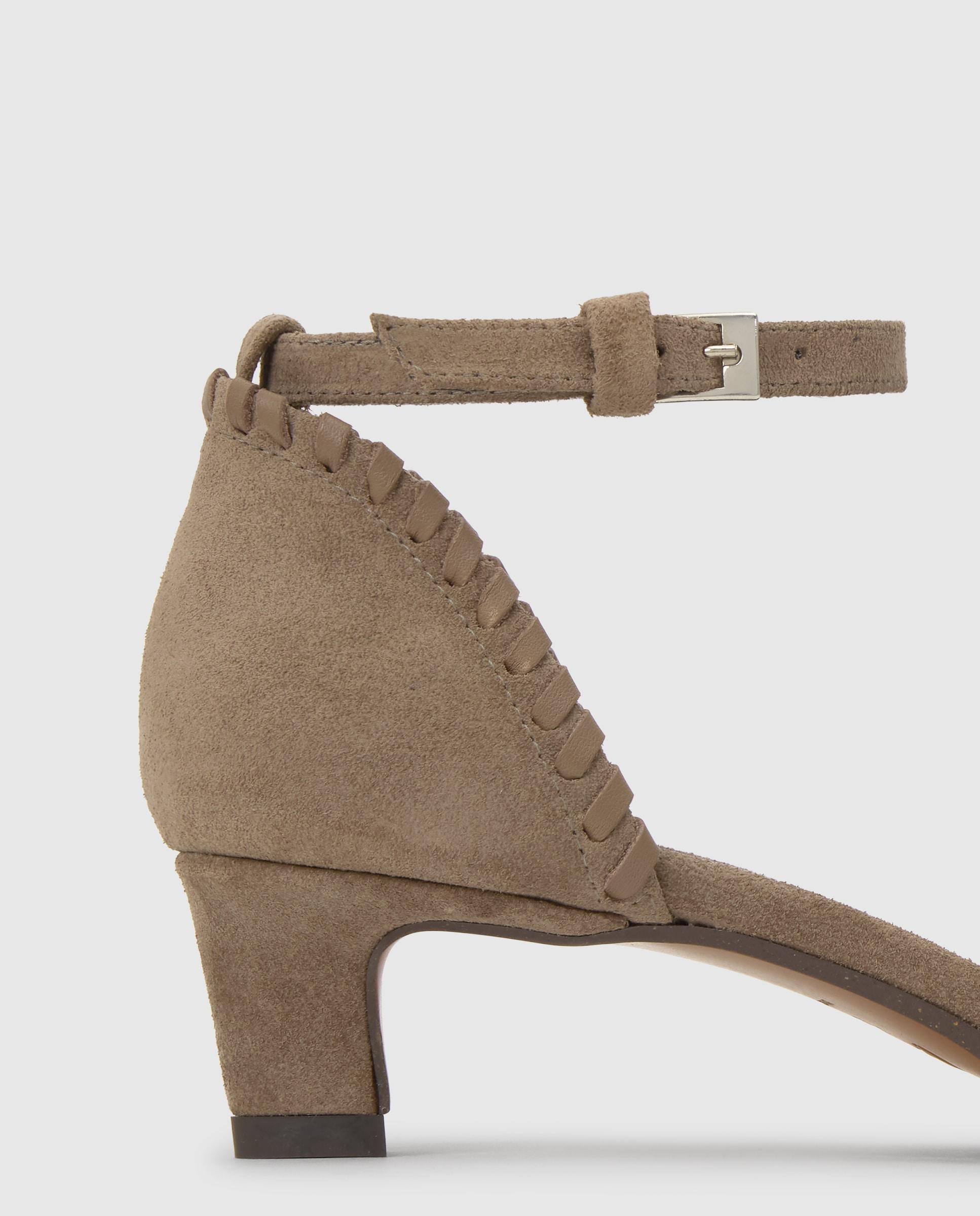 Zapatos de salón adela de mujer en serraje con tacón - Castañer - Topo Topo-3