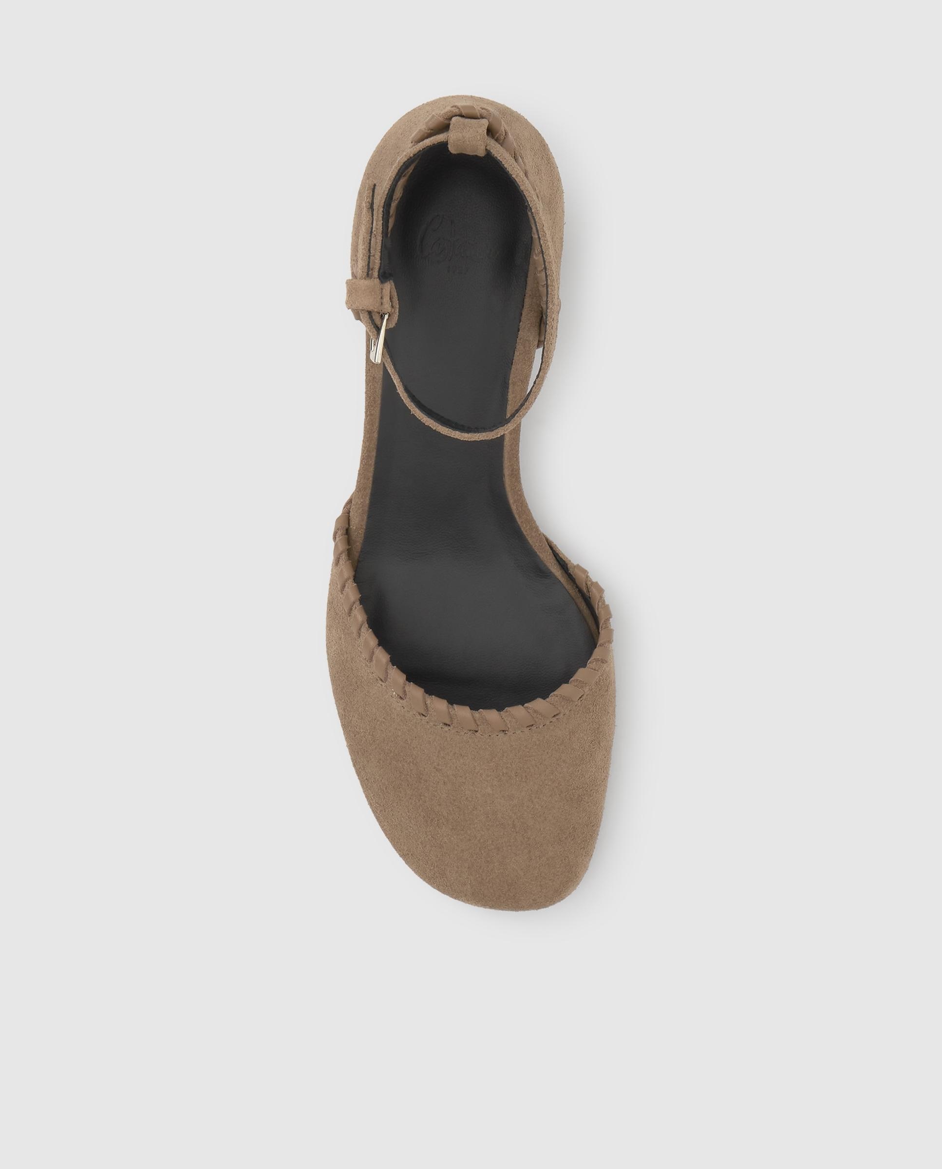 Zapatos de salón adela de mujer en serraje con tacón - Castañer - Topo Topo-5