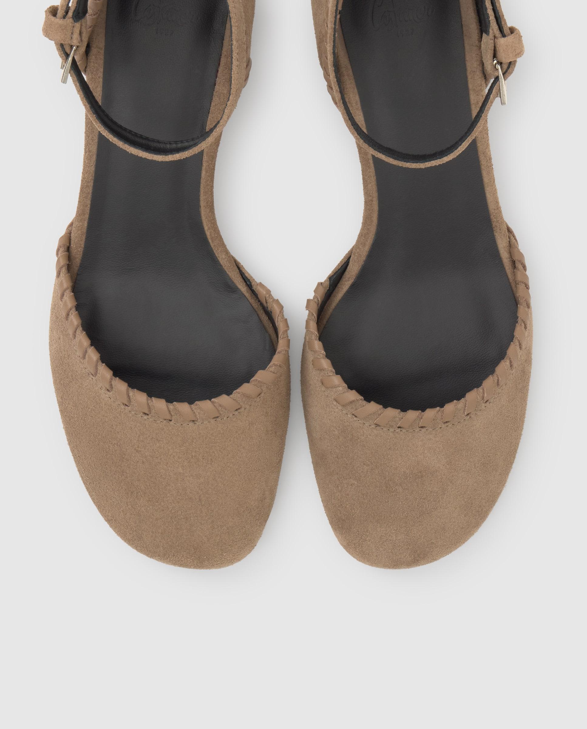 Zapatos de salón adela de mujer en serraje con tacón - Castañer - Topo Topo-6