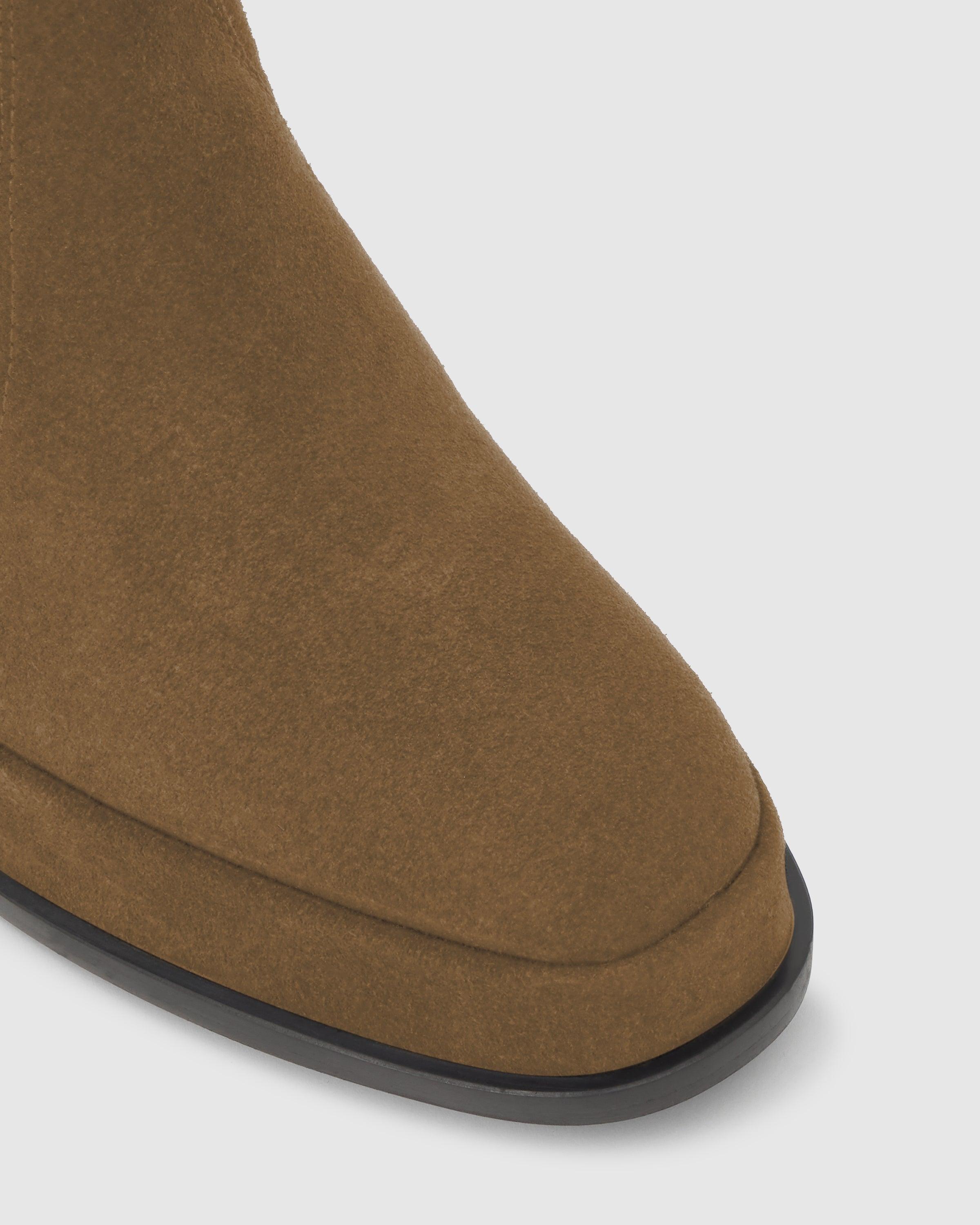 Botines becky de mujer en serraje con tacón y elásticos - Castañer - Marrón claro Marrón claro-5