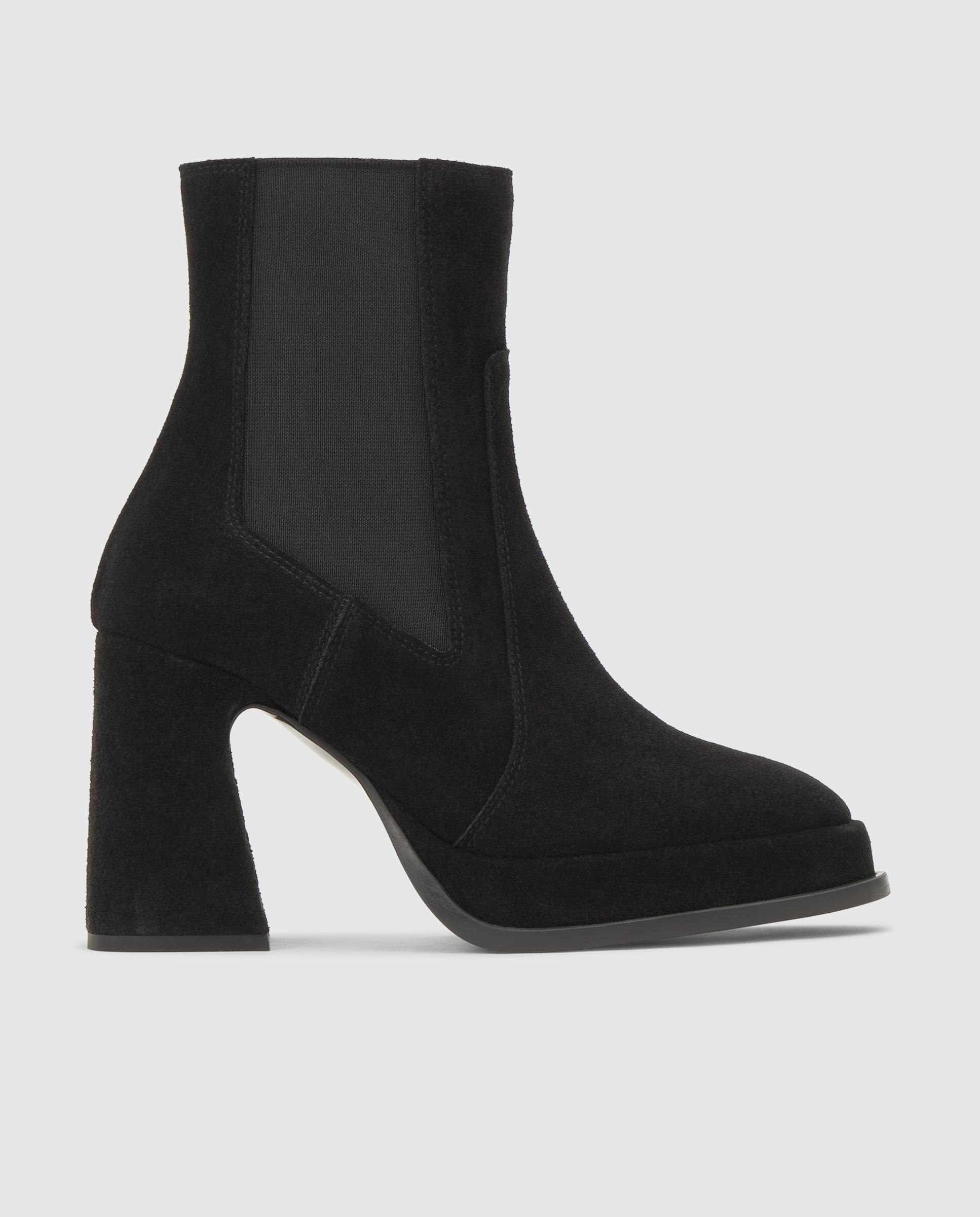 Imagen 0 de Botines becky de mujer en serraje con tacón y elásticos Negro