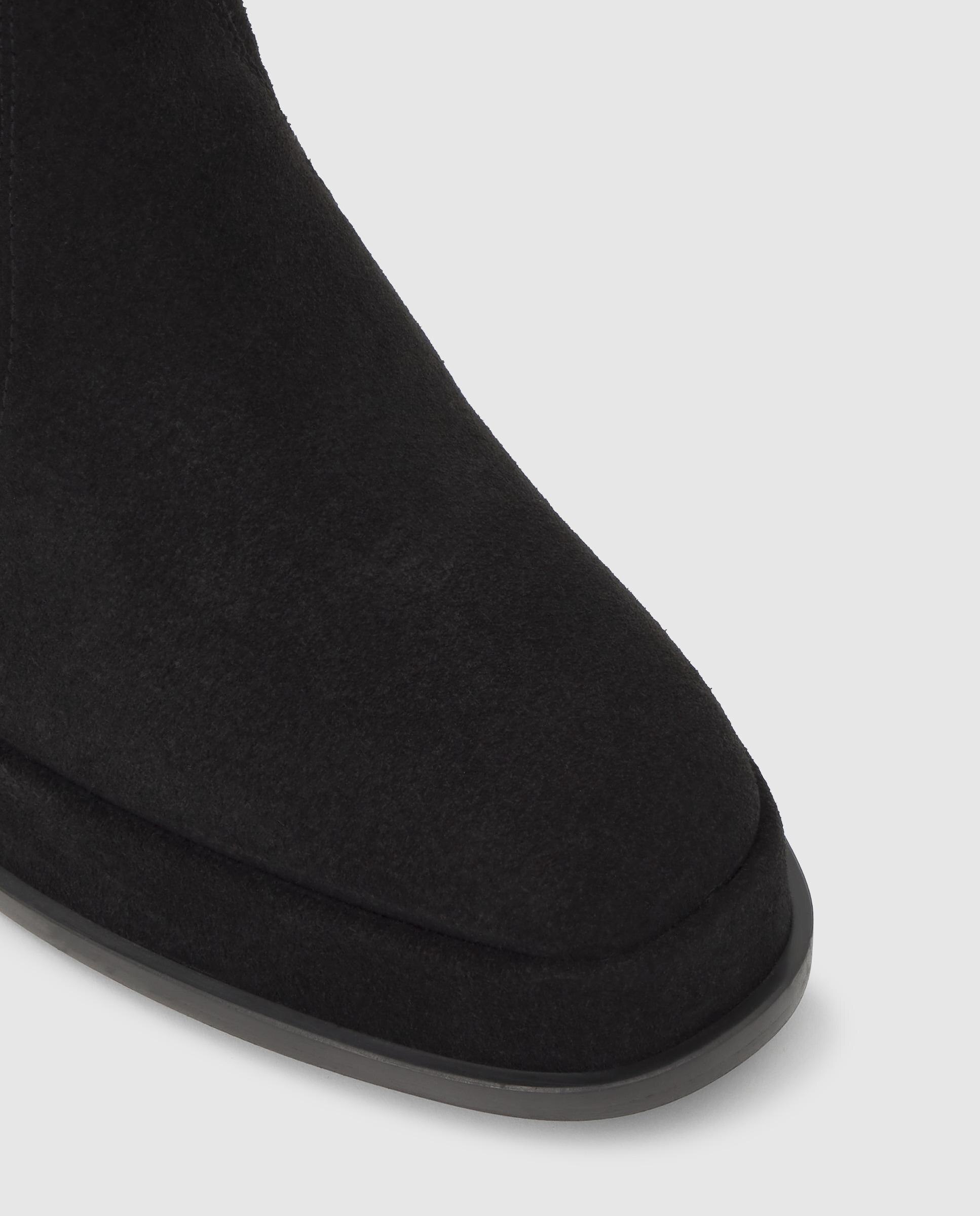 Botines becky de mujer en serraje con tacón y elásticos - Castañer - Negro Negro-4