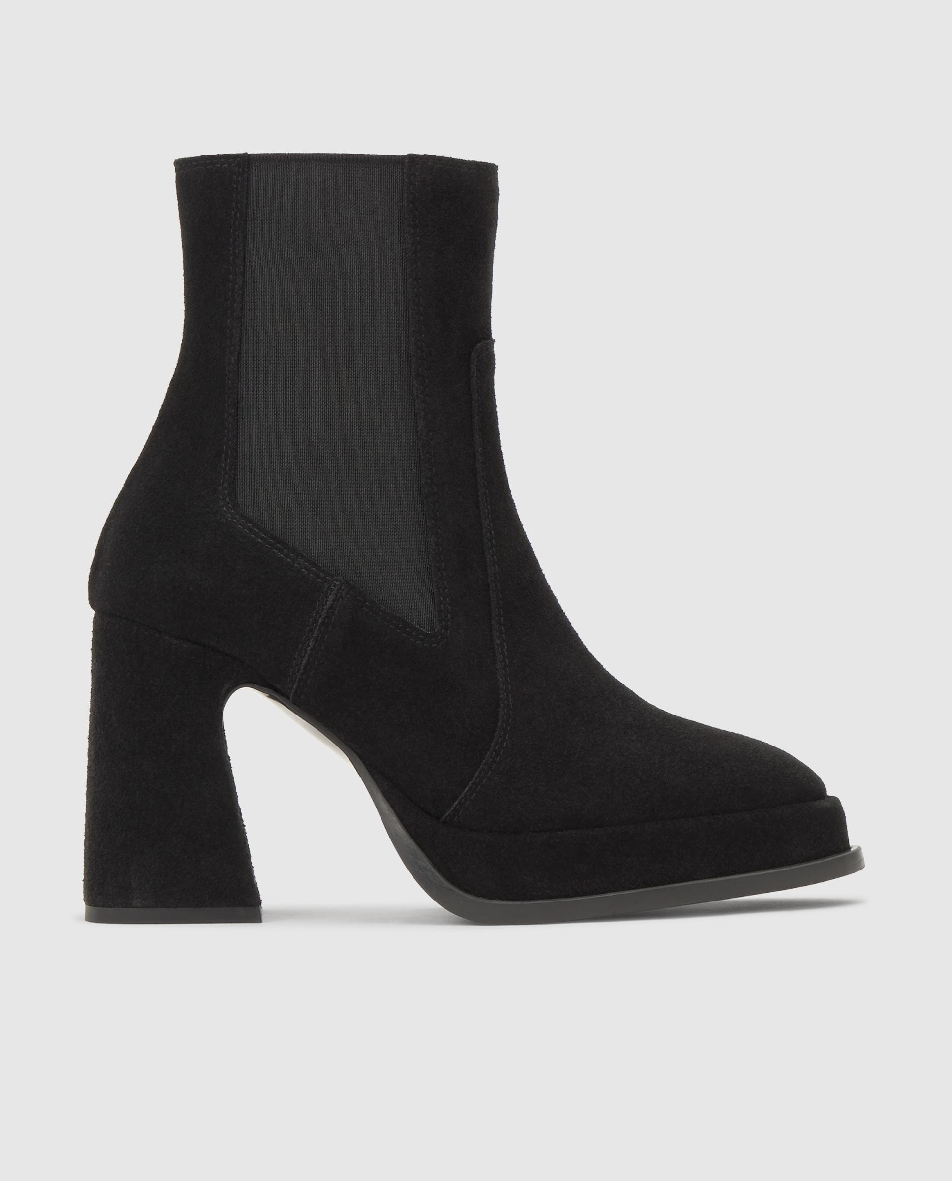 Imagen 0 de Botines becky de mujer en serraje con tacón y elásticos Negro
