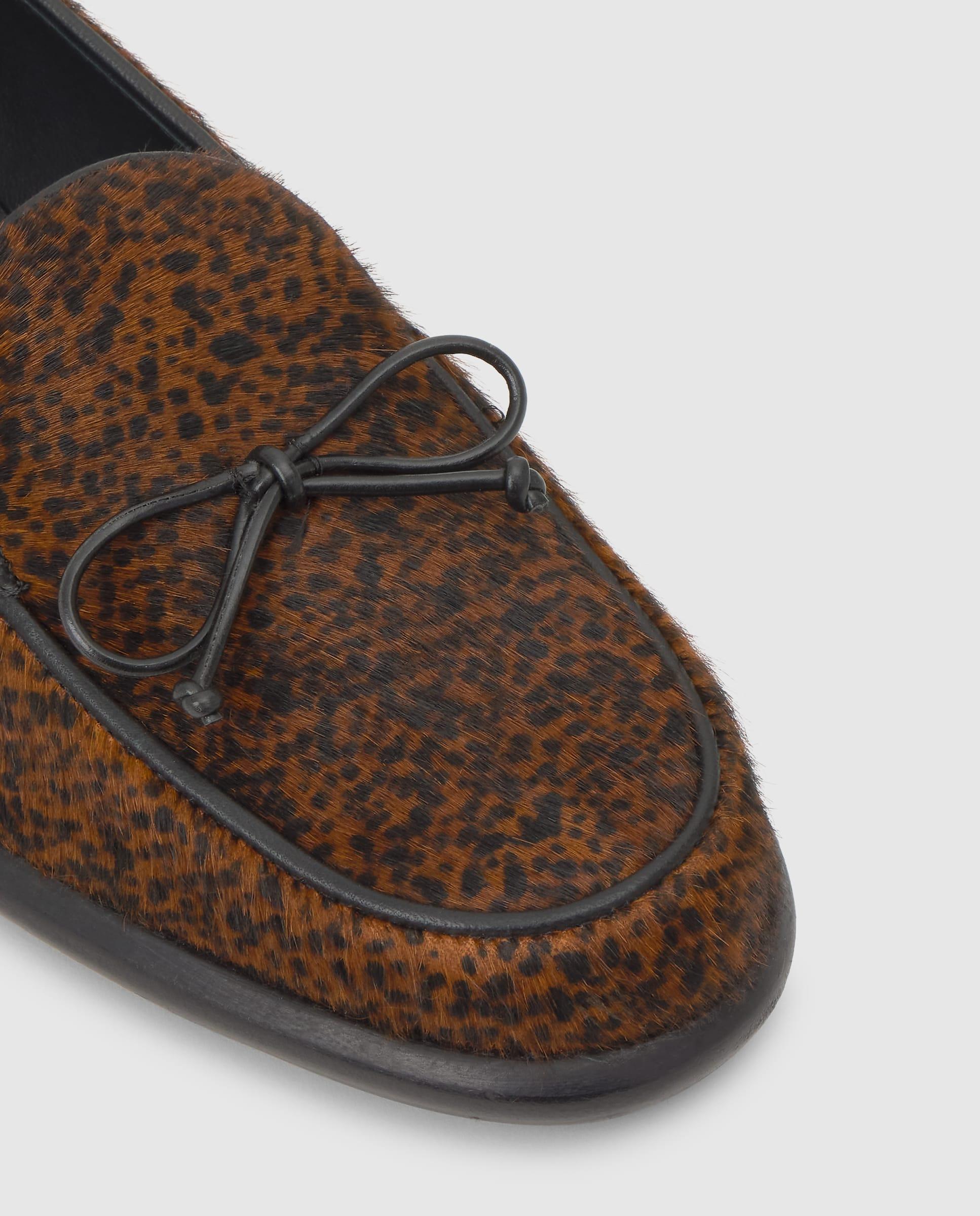 Mocasines con tacón elisa en pelo de vaca con estampado animal - Castañer - Marrón Marrón-4