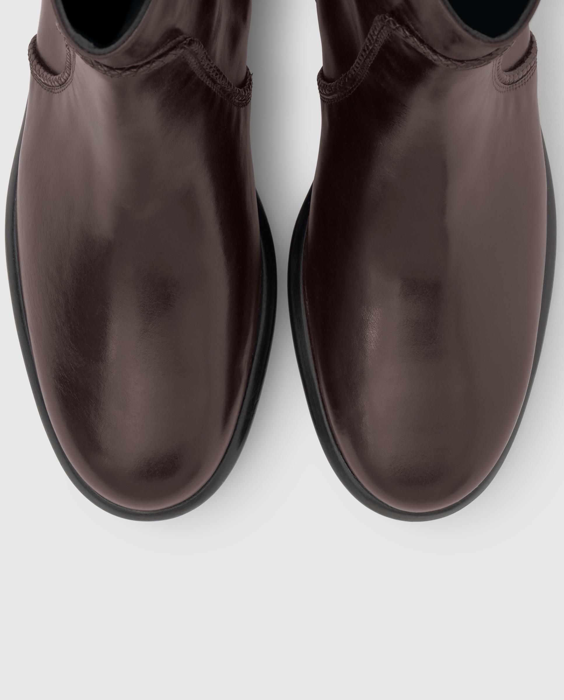 Botines planos elsa de mujer en napa estilo biker - Castañer - Marrón oscuro Marrón oscuro-5