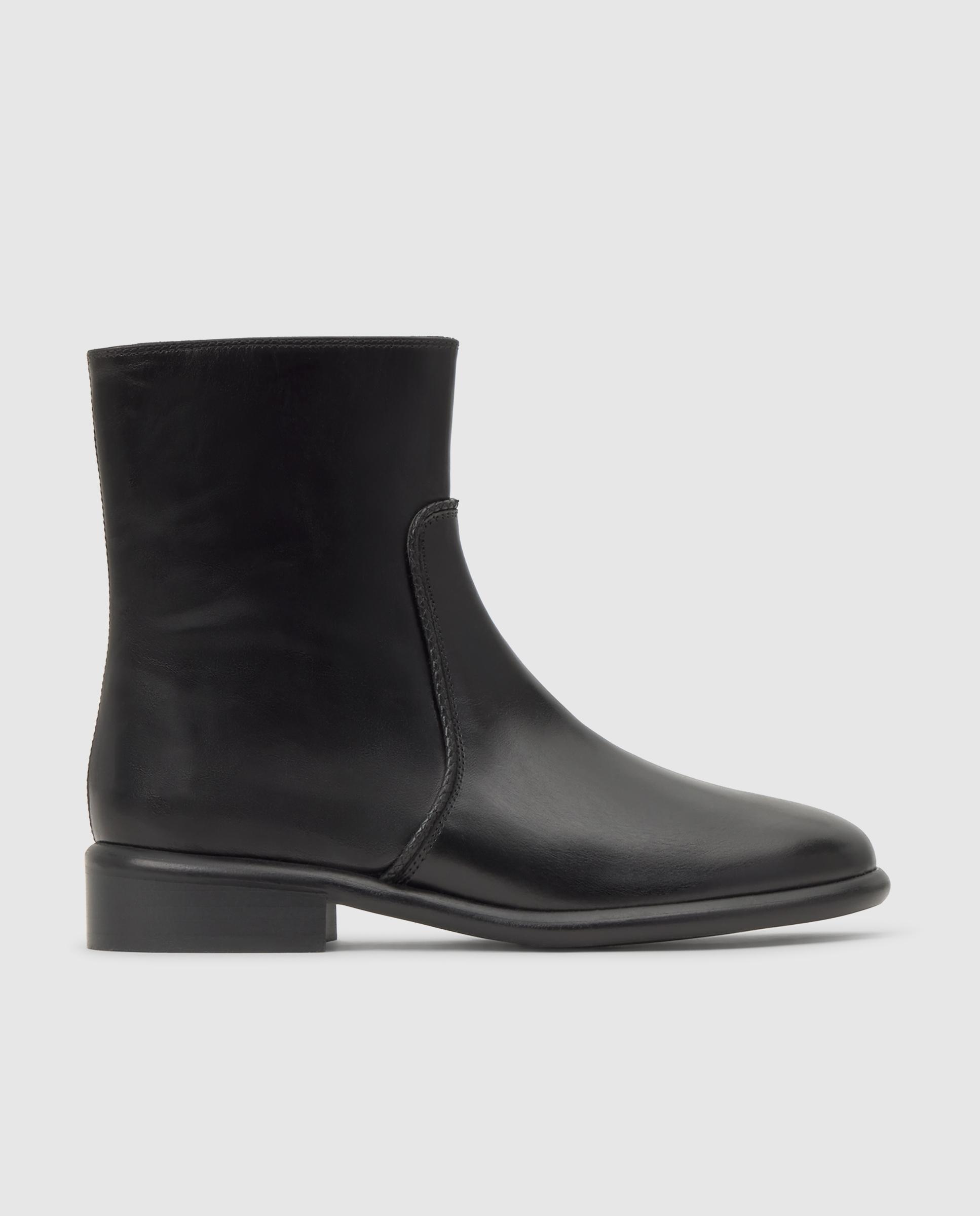 Imagen 0 de Botines planos elsa de mujer en napa estilo biker Negro