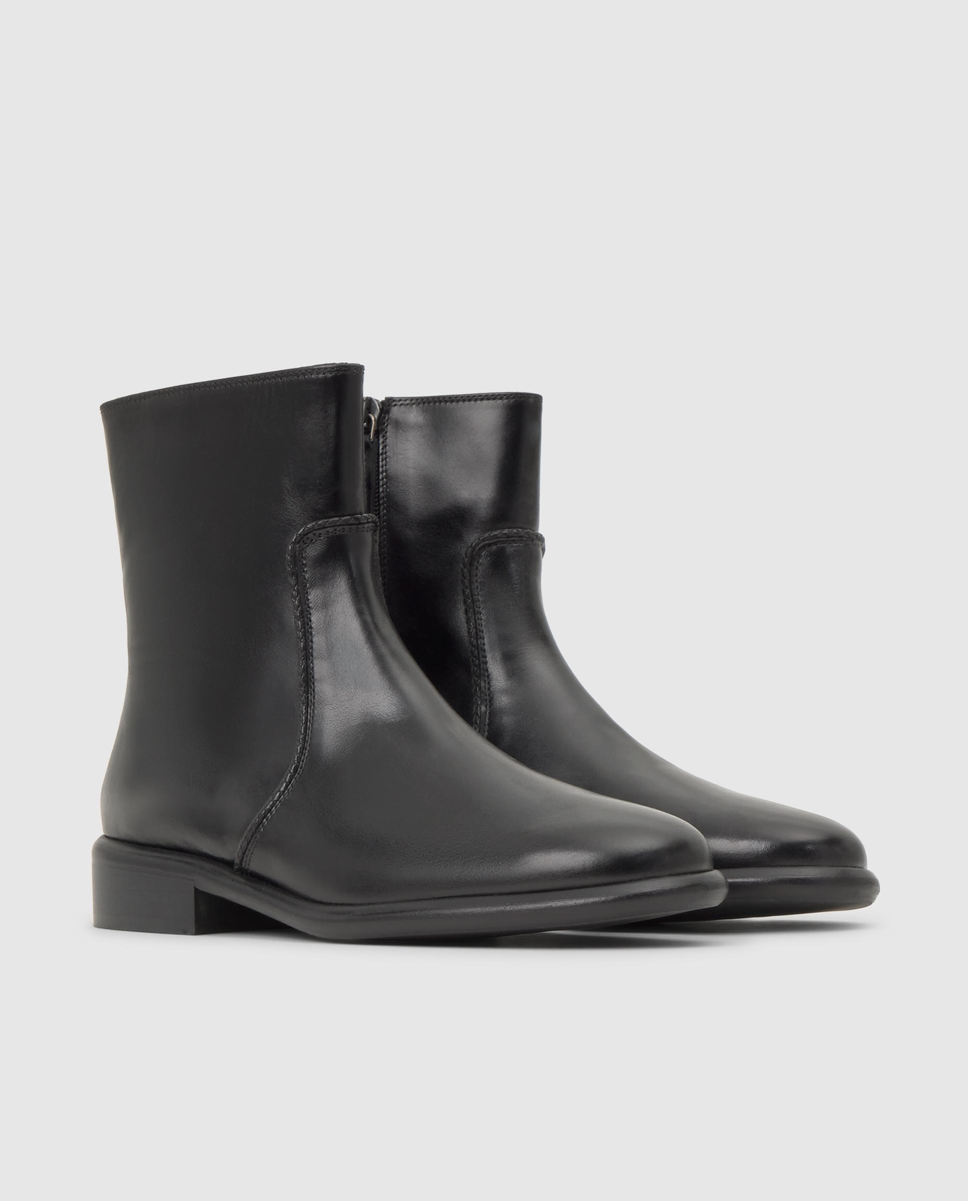Botines planos elsa de mujer en napa estilo biker - Castañer - Negro Negro-2