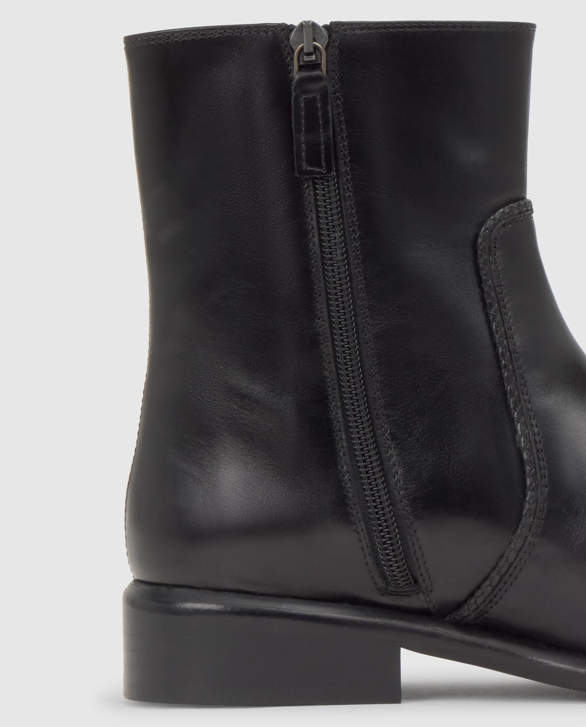 Botines planos elsa de mujer en napa estilo biker - Castañer - Negro Negro-3