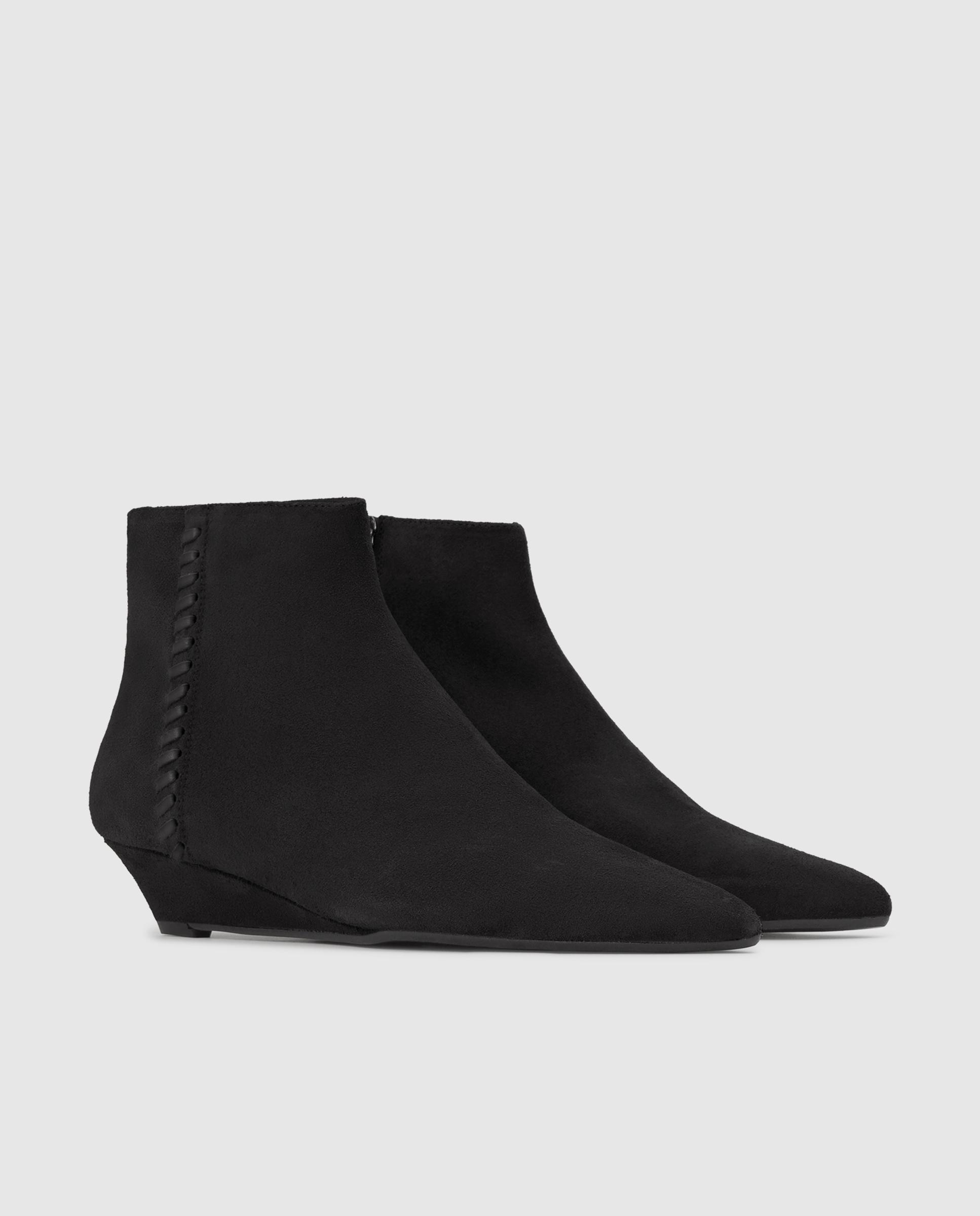 Botines tina de mujer en serraje con cuña - Castañer - Negro Negro-2