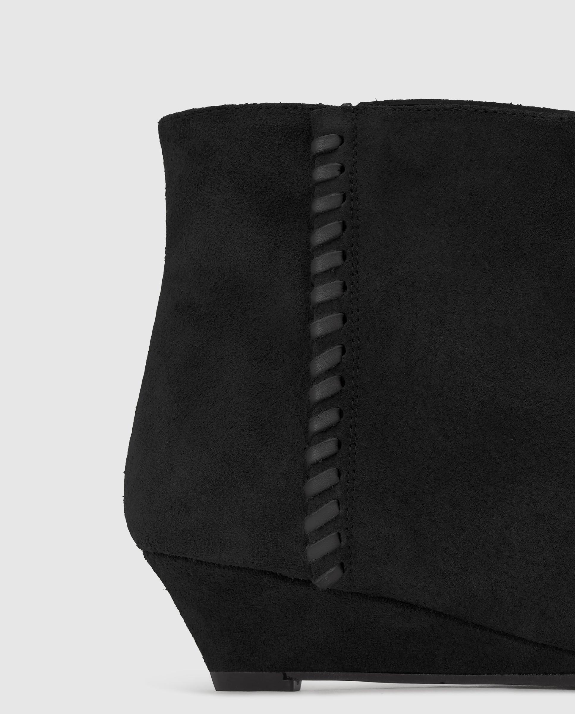 Botines tina de mujer en serraje con cuña - Castañer - Negro Negro-3