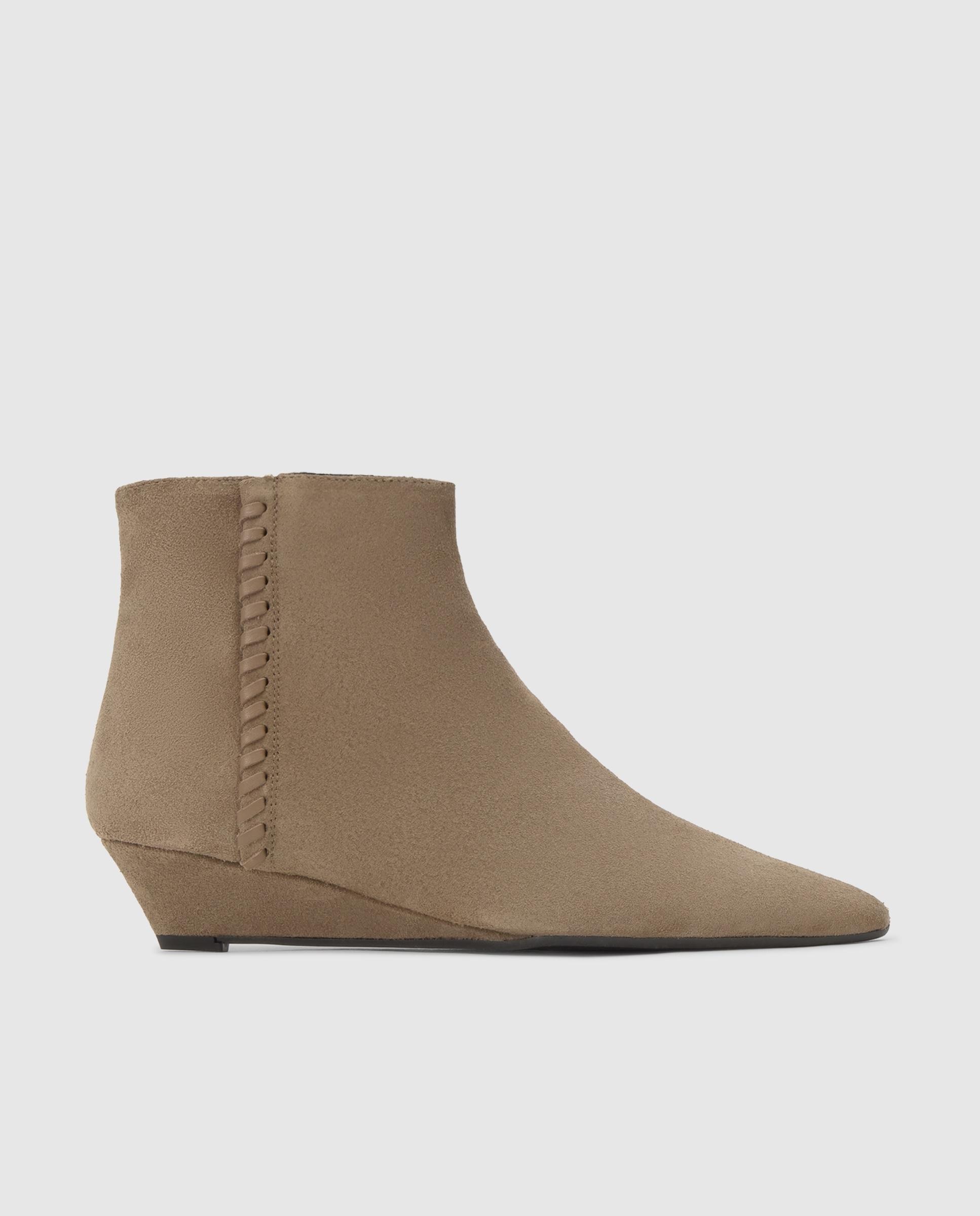 Imagen 0 de Botines tina de mujer en serraje con cuña Natural