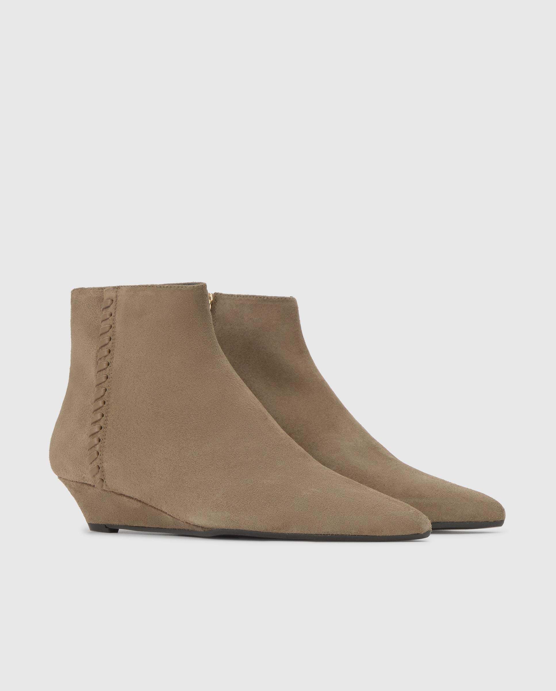Botines tina de mujer en serraje con cuña - Castañer - Natural Natural-2