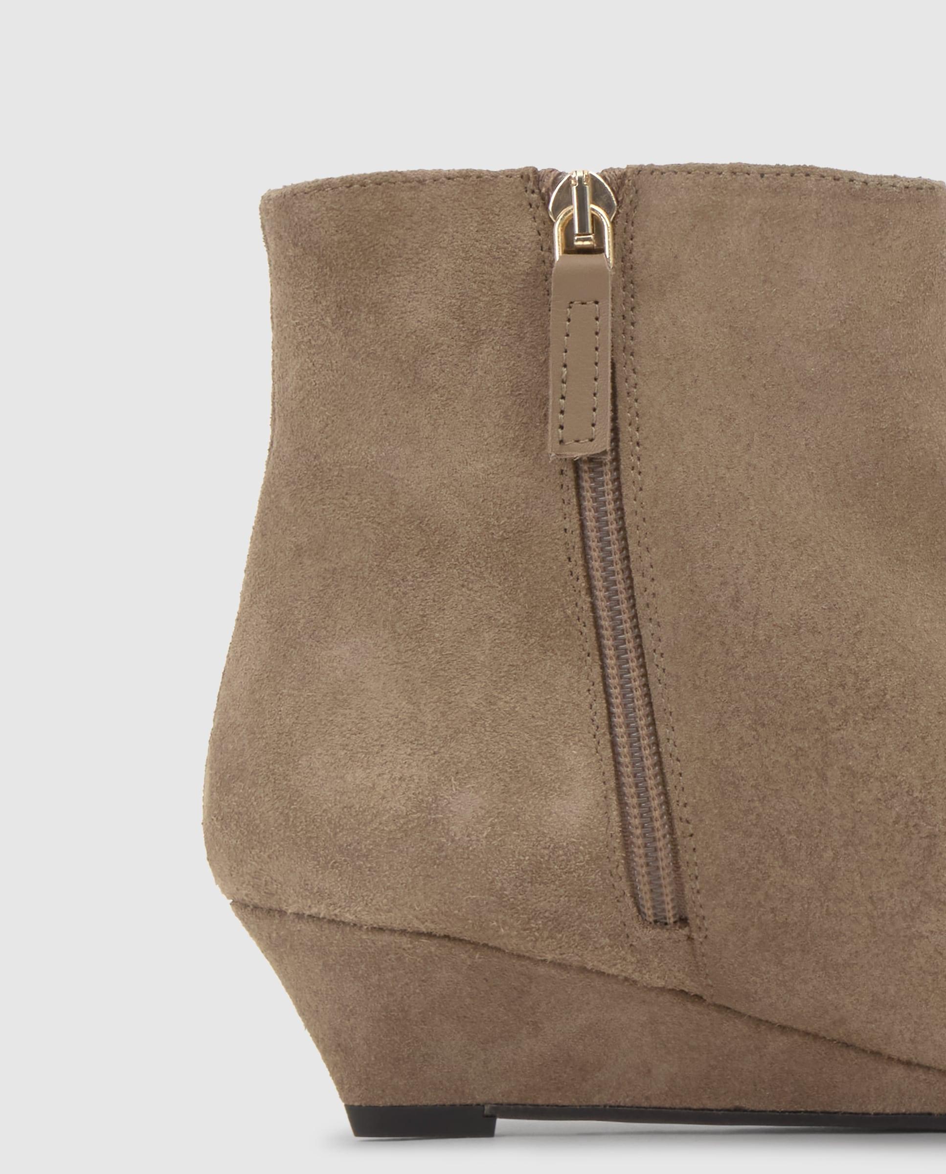 Botines tina de mujer en serraje con cuña - Castañer - Natural Natural-3