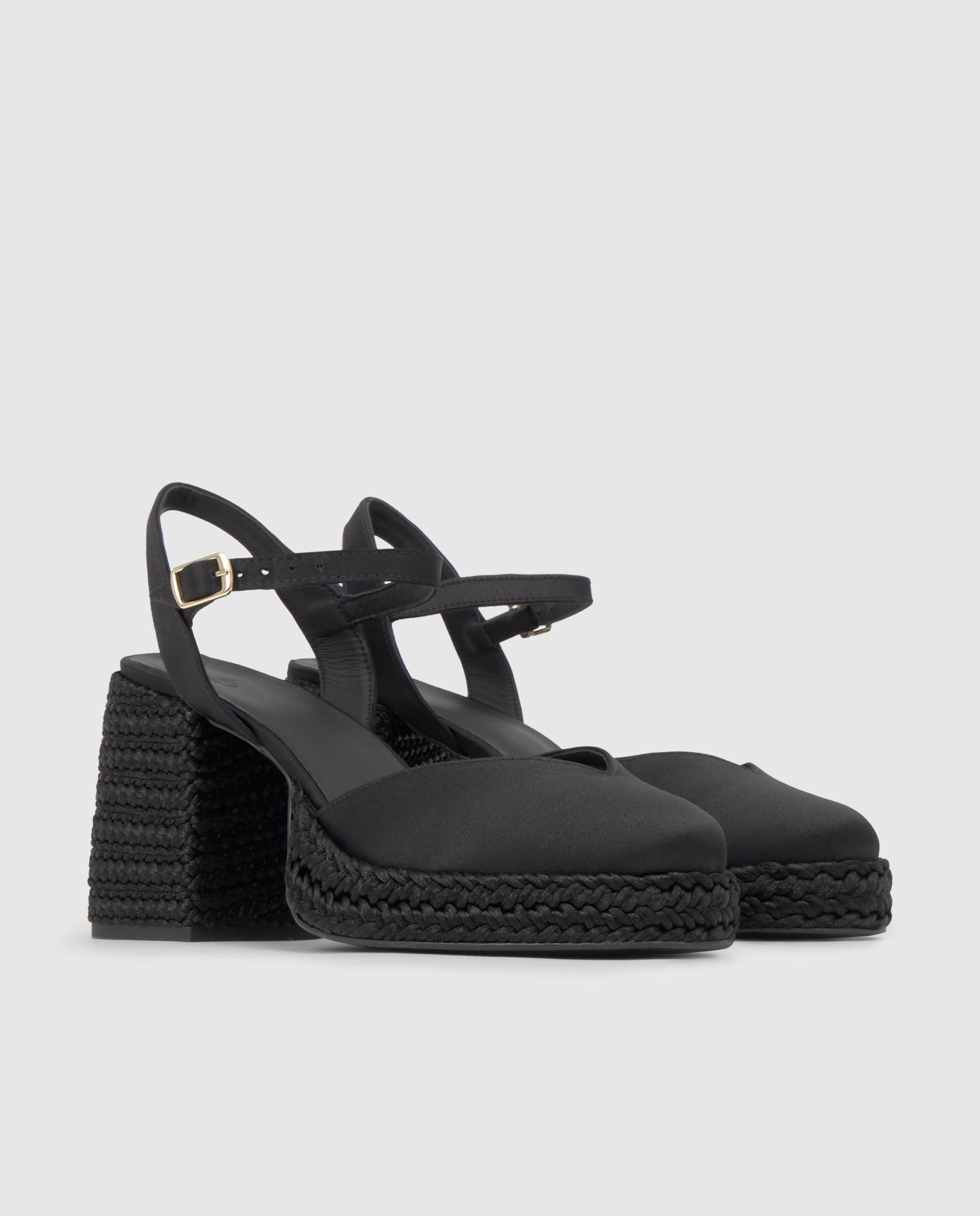 Imagen 2 de Zapatos de salón vilnia de mujer en satín con tacón - Castañer - Negro Negro
