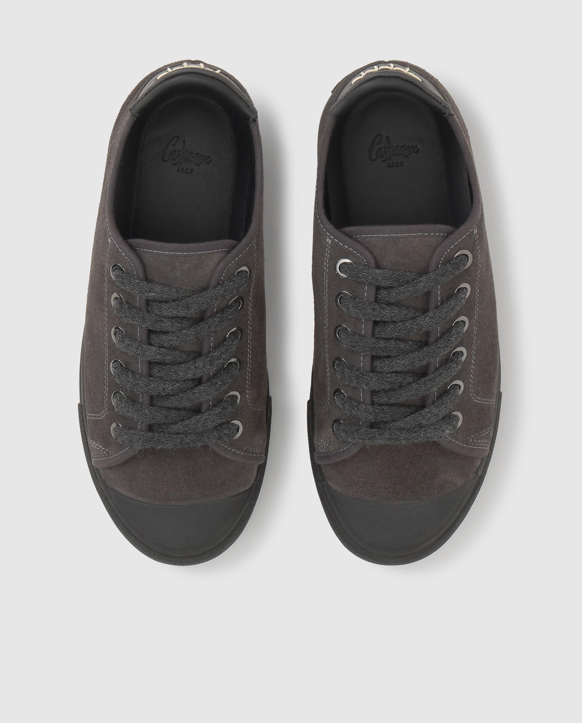 Zapatillas zira de mujer en serraje con cordones y plataforma - Castañer - Gris Gris-3
