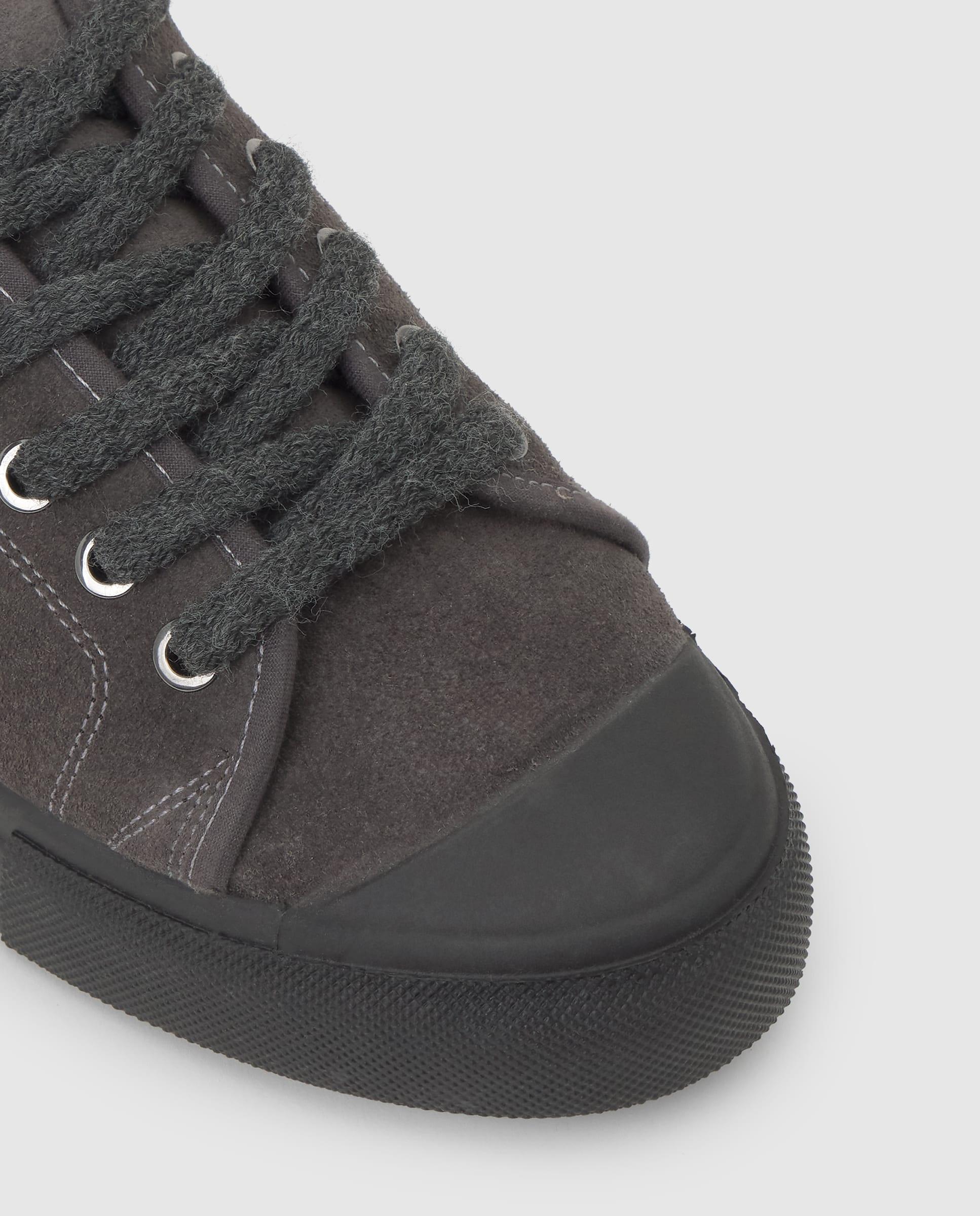 Zapatillas zira de mujer en serraje con cordones y plataforma - Castañer - Gris Gris-4