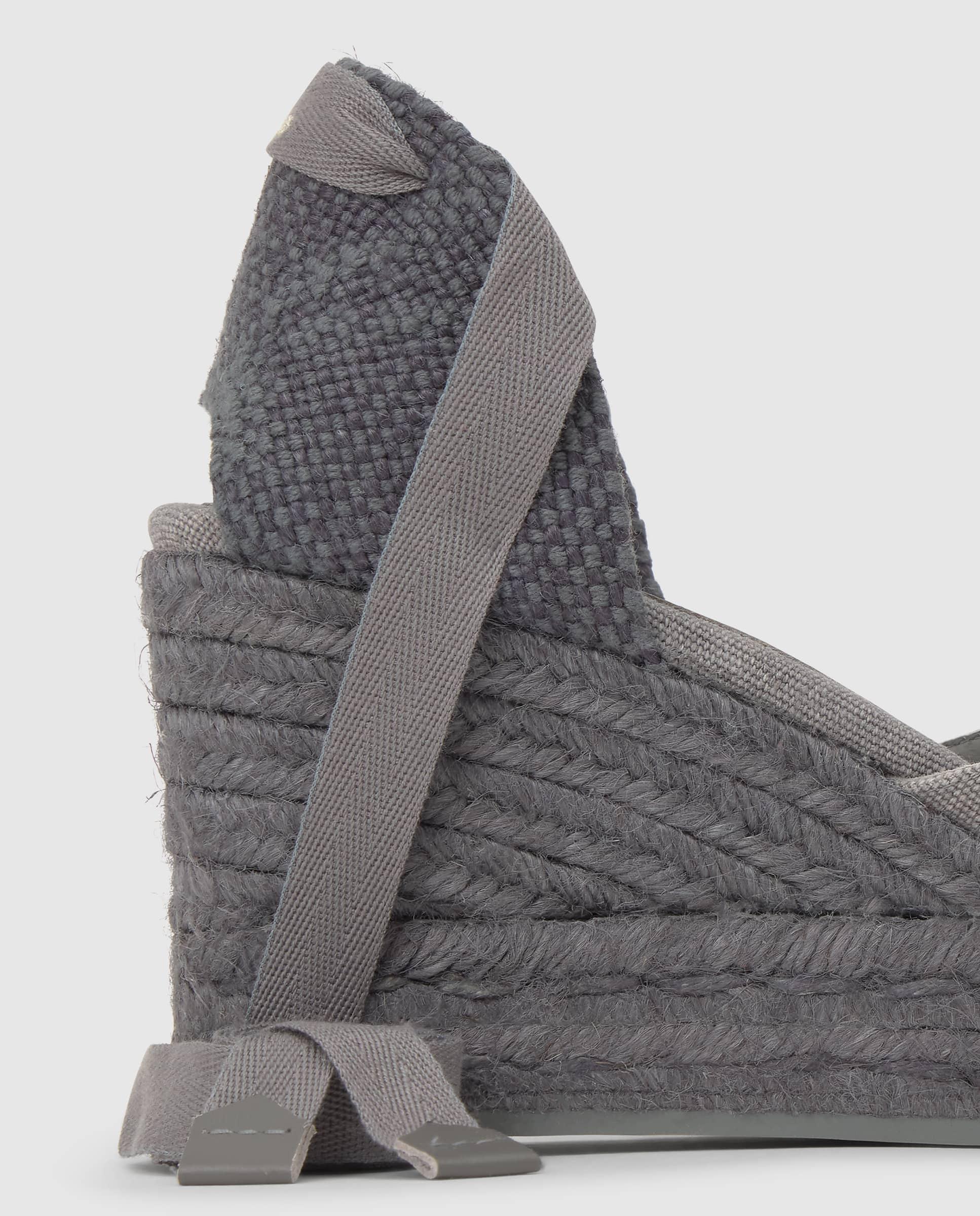 Alpargatas chiara de mujer en algodón orgánico con cintas - Castañer - Gris Gris-3