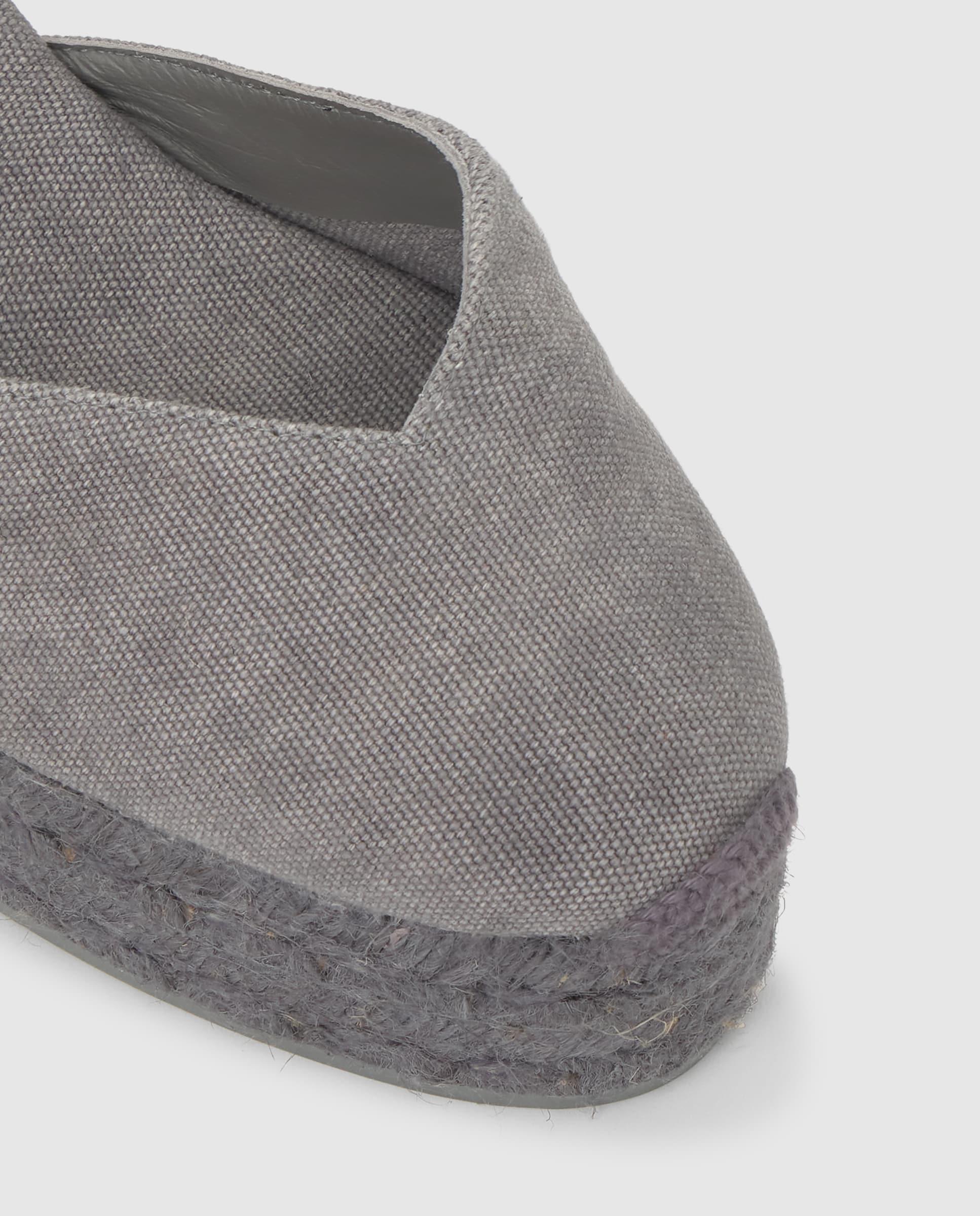 Alpargatas chiara de mujer en algodón orgánico con cintas - Castañer - Gris Gris-4
