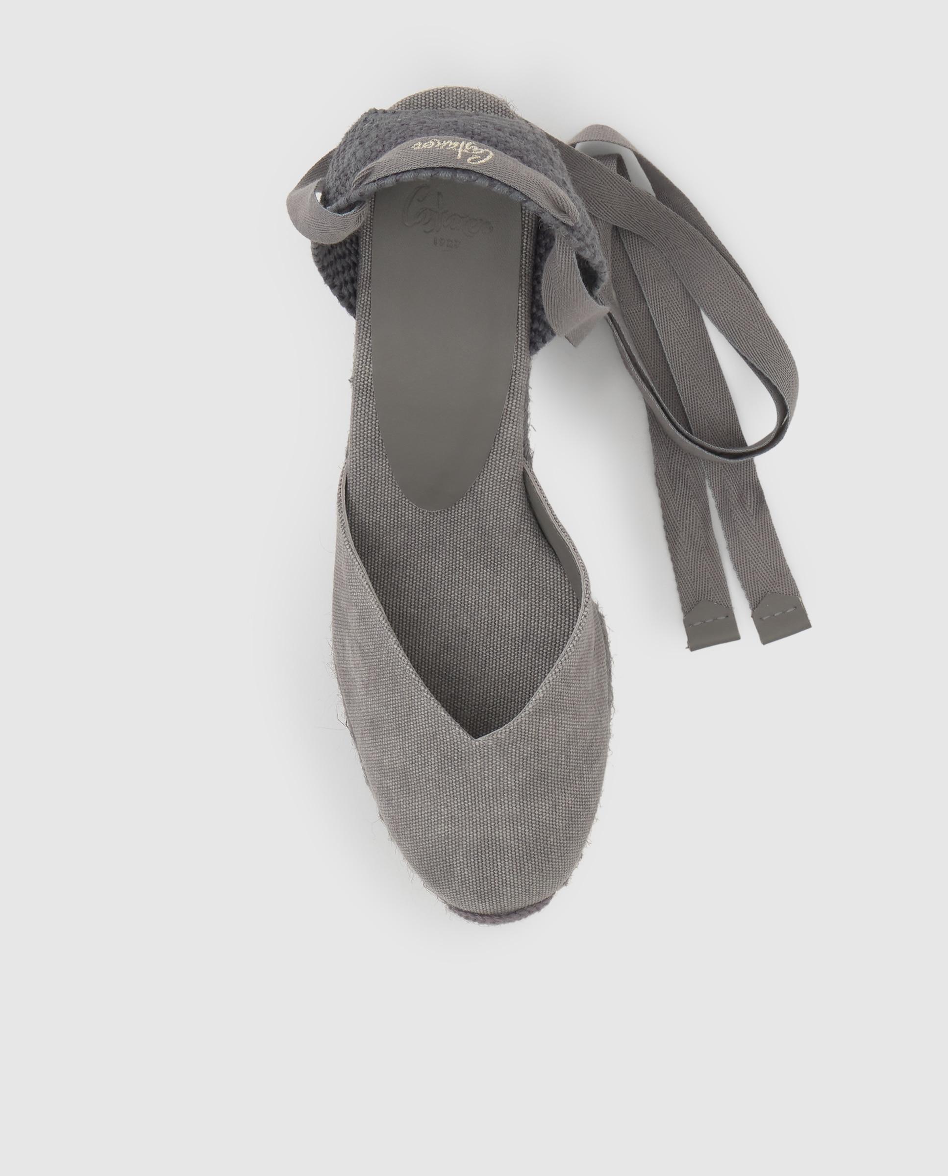 Alpargatas chiara de mujer en algodón orgánico con cintas - Castañer - Gris Gris-5