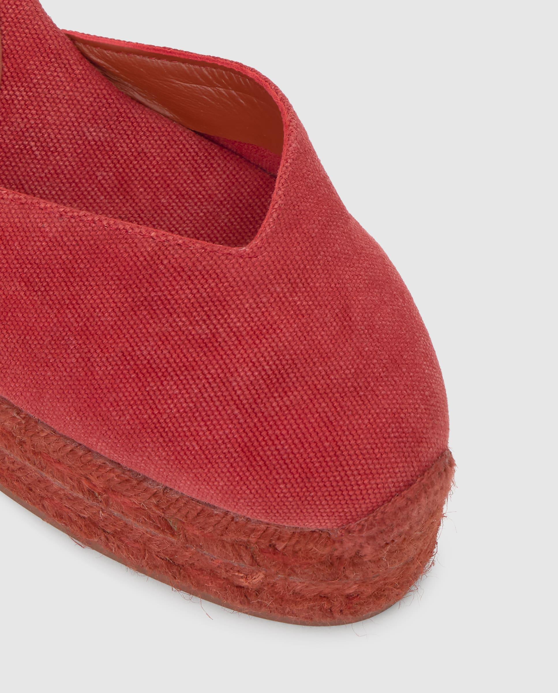 Alpargatas chiara de mujer en algodón orgánico con cintas - Castañer - Rojo Rojo-4