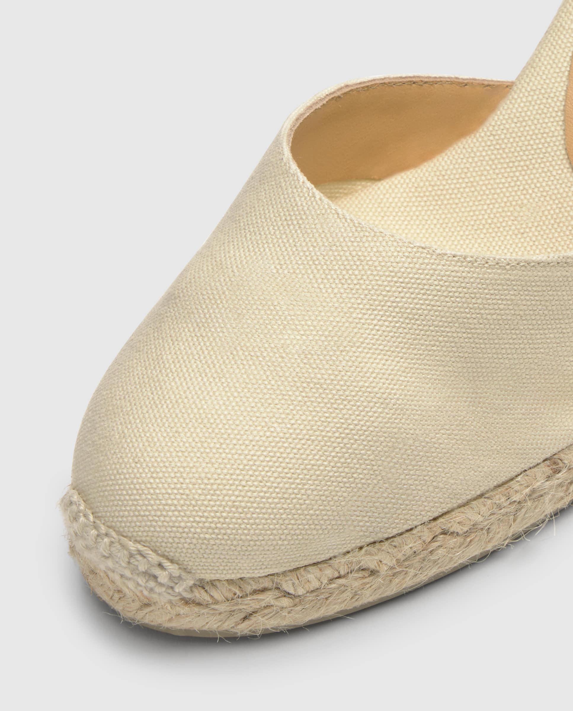 Alpargatas con cintas de mujer Carina en algodón orgánico - Castañer - Beige Beige-6