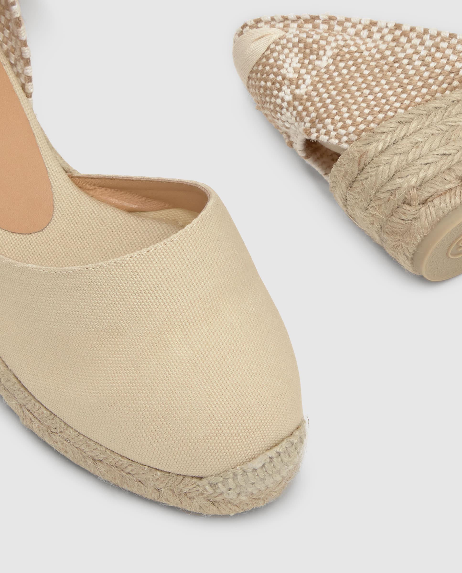 Alpargatas con cintas de mujer Carina en algodón orgánico - Castañer - Beige Beige-5