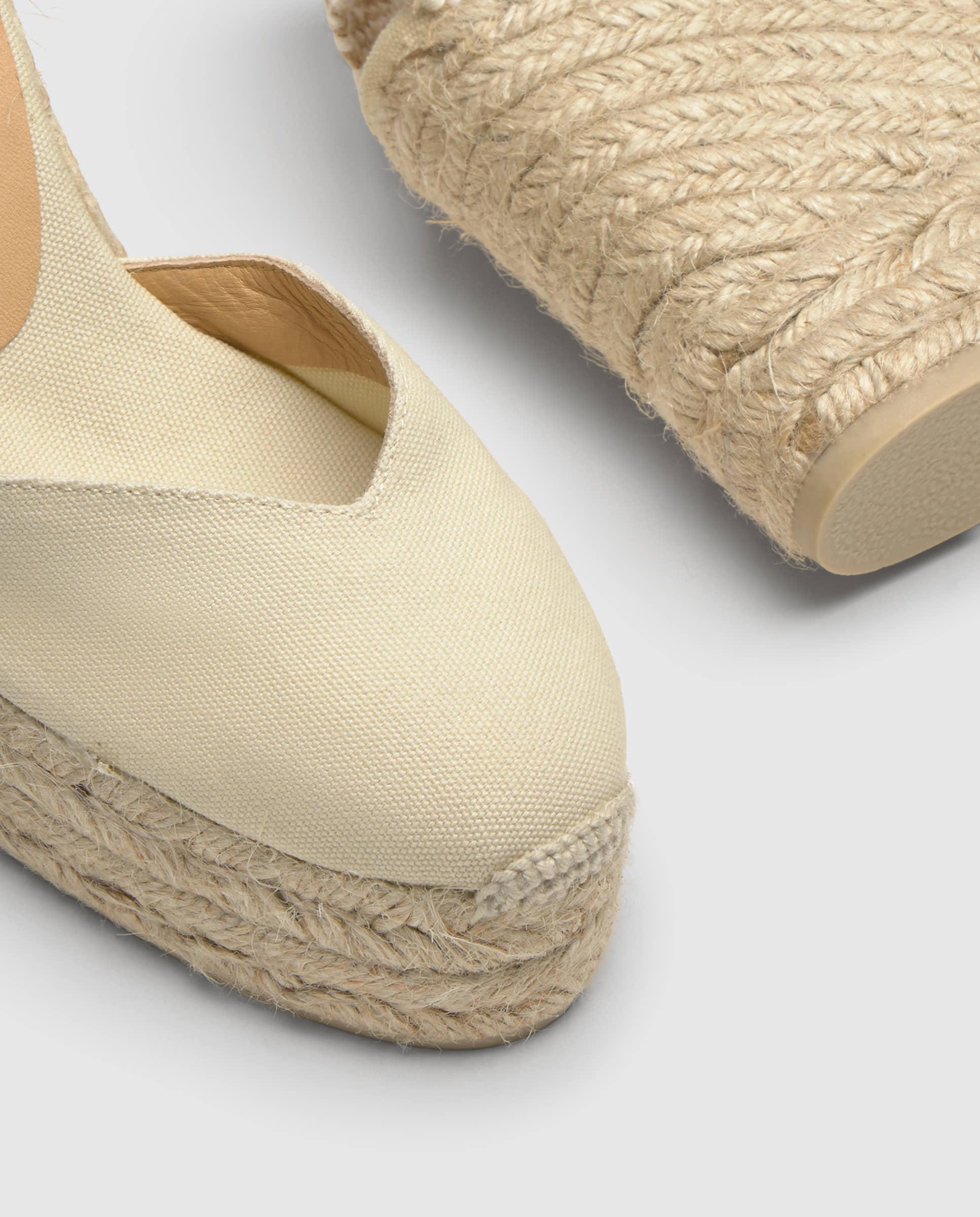 Alpargatas con cintas de mujer Chiara de algodón orgánico - Castañer - Beige Beige-5