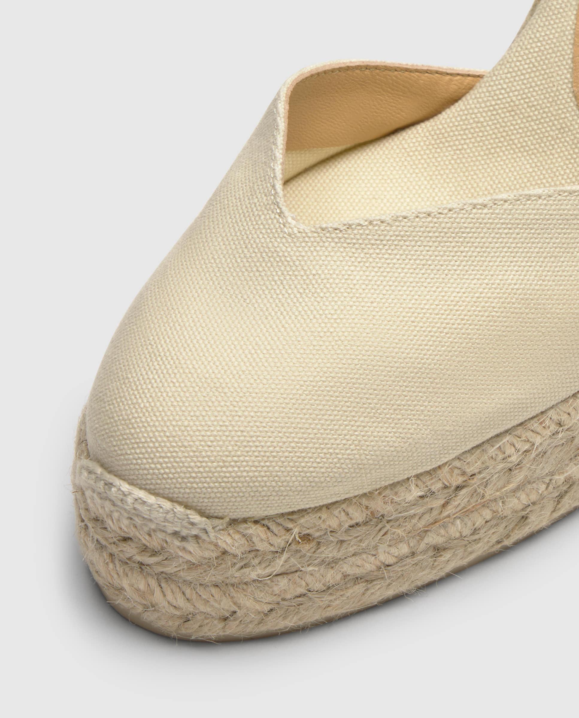 Alpargatas con cintas de mujer Chiara de algodón orgánico - Castañer - Beige Beige-6