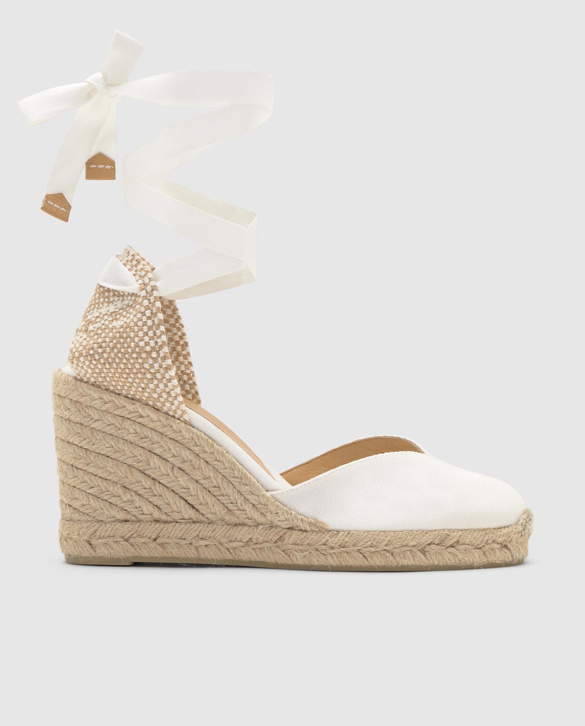 Alpargatas de cuña de mujer en negro con punta cerrada - Castañer - Blanco Blanco-1