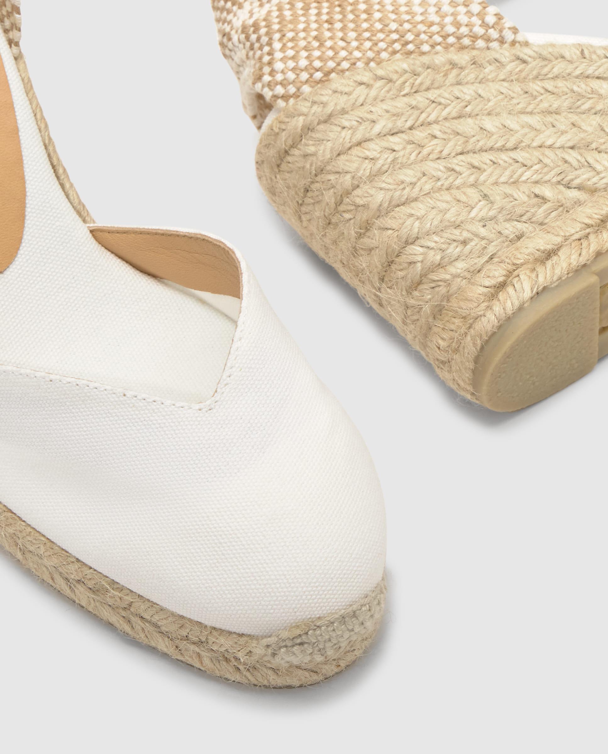 Alpargatas de cuña de mujer en negro con punta cerrada - Castañer - Blanco Blanco-5