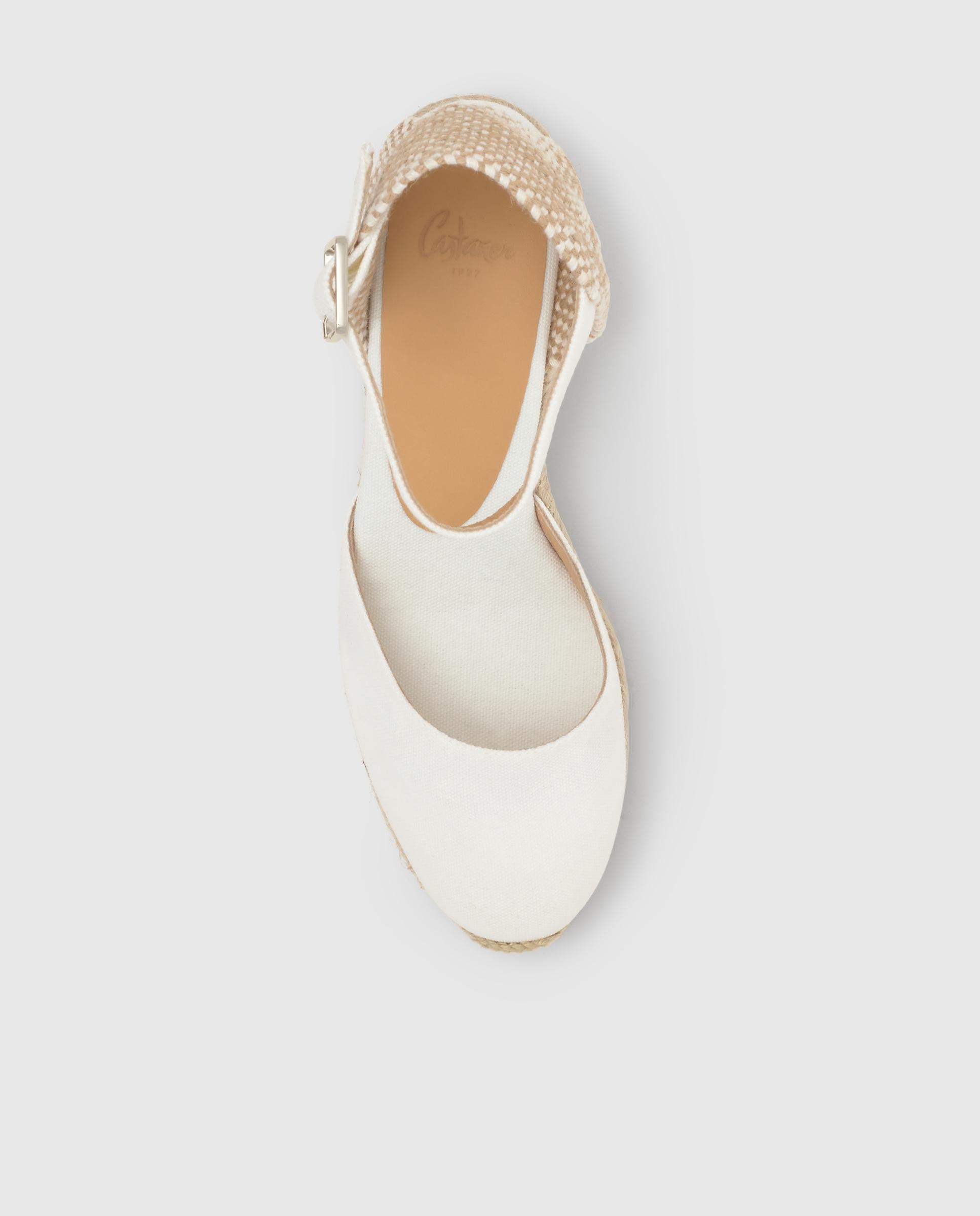 Alpargatas de cuña de mujer Carol con talonera trenzada y cierre de hebilla - Castañer - Blanco Blanco-6