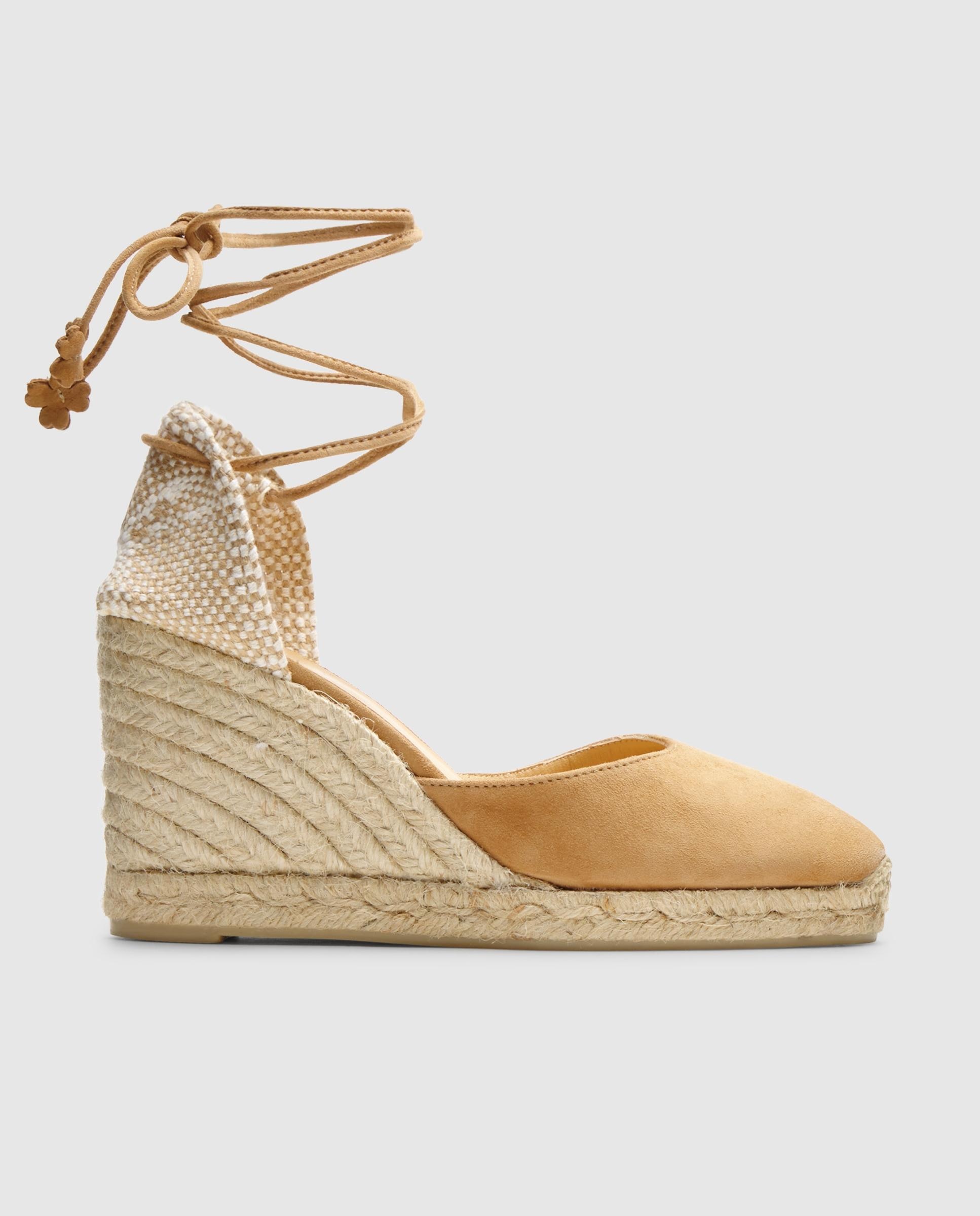 Alpargatas con cintas de mujer Carina en ante - Castañer - Beige Beige-1
