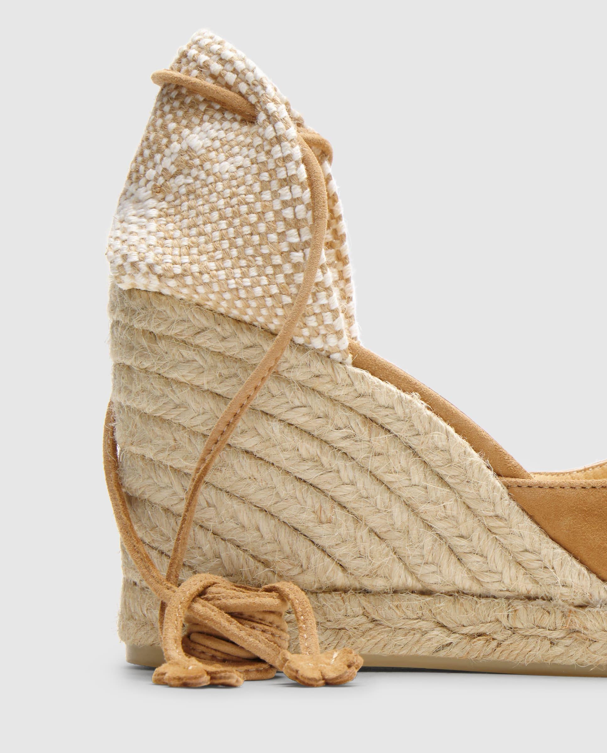 Alpargatas con cintas de mujer Carina en ante - Castañer - Beige Beige-4