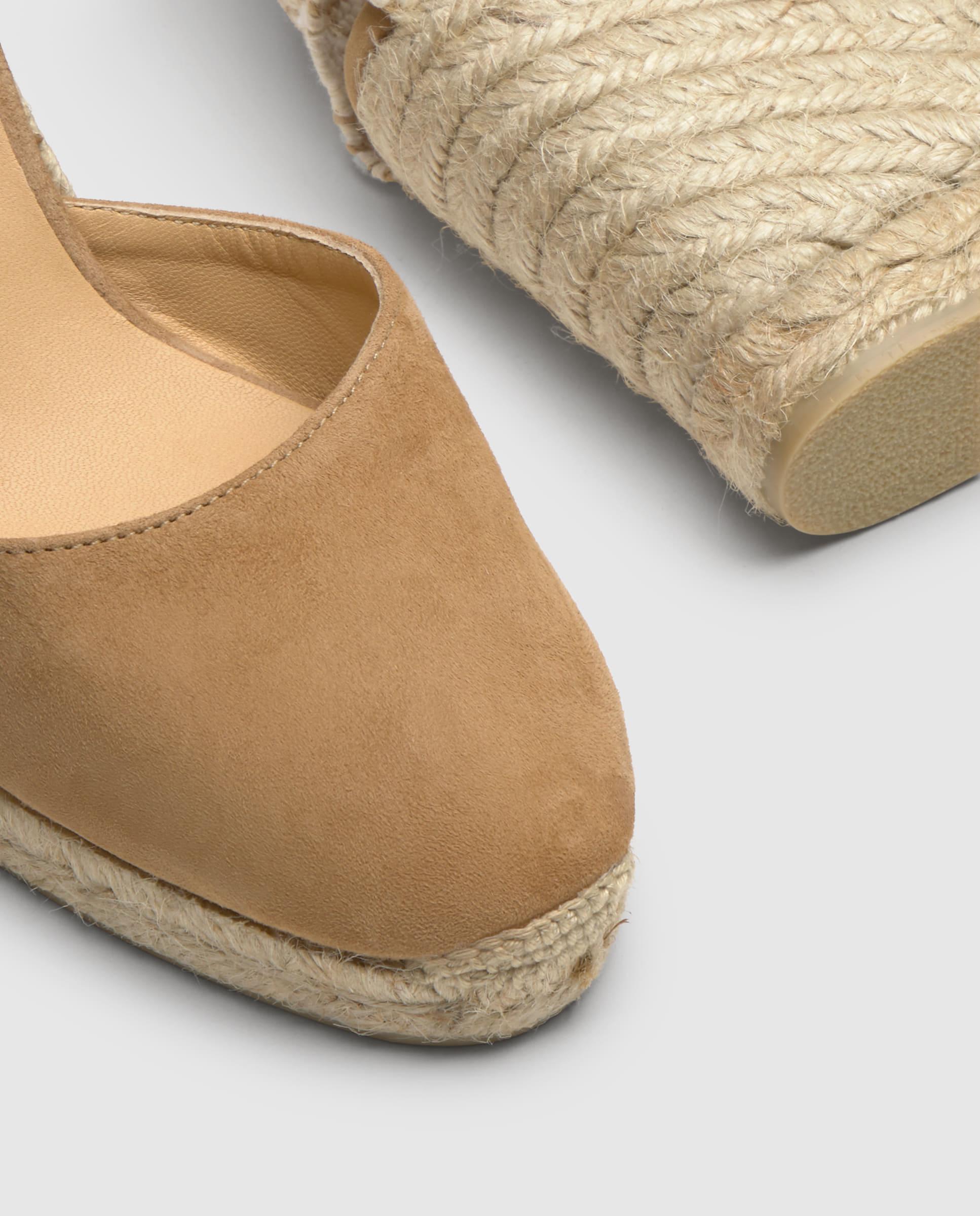 Alpargatas con cintas de mujer Carina en ante - Castañer - Beige Beige-5