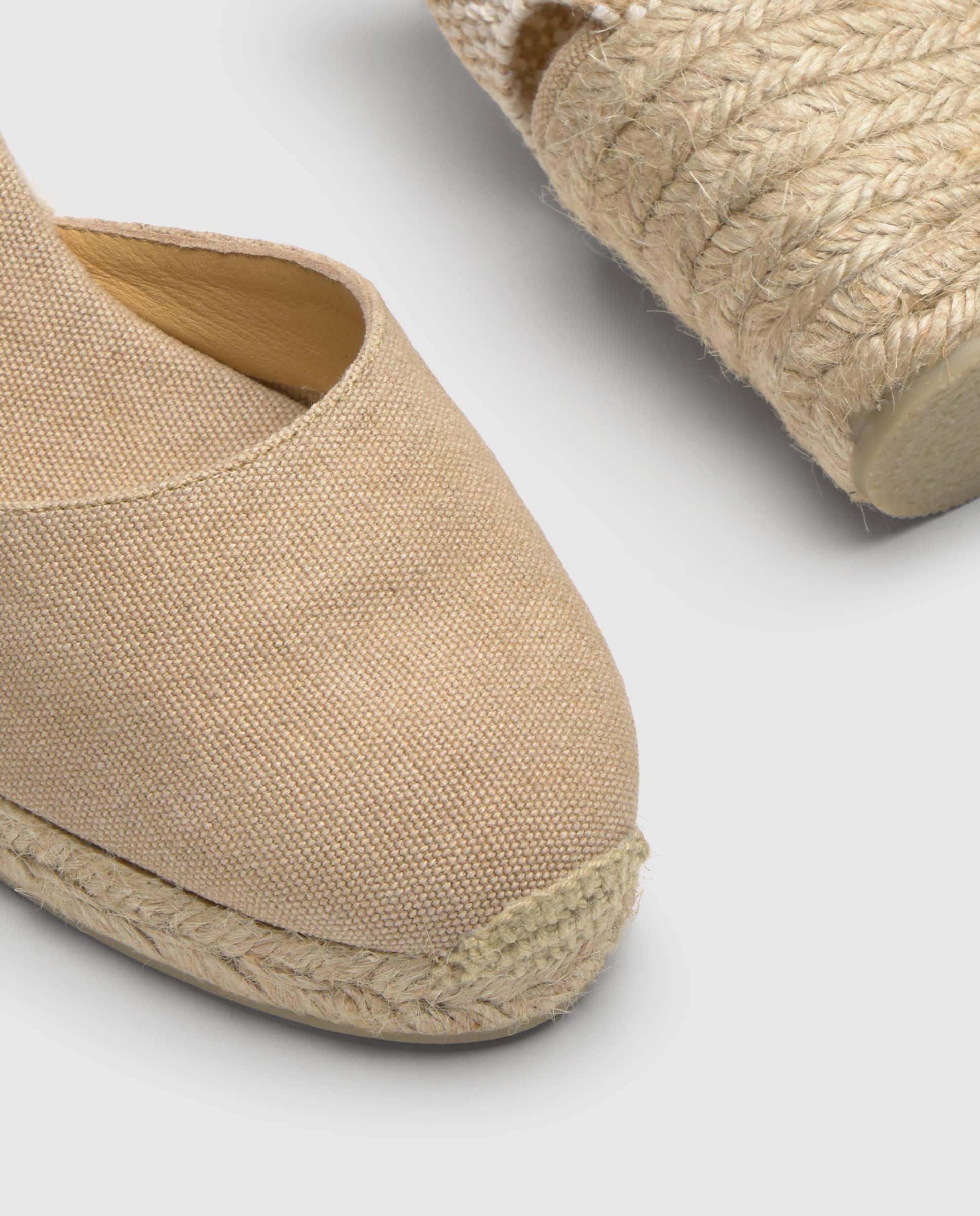 Alpargatas con cintas de mujer Carina con talonera trenzada - Castañer - Beige Beige-5