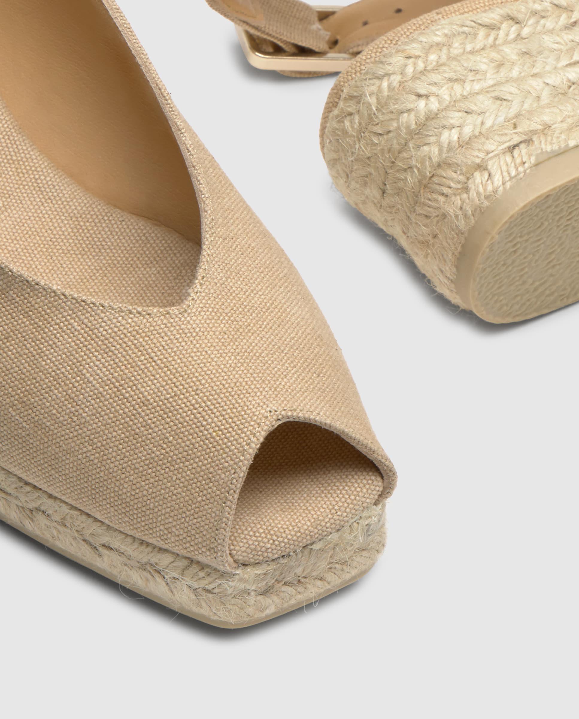 Alpargatas de cuña de mujer Dosalia destalonadas con de algodón orgánico lavado - Castañer - Beige Beige-5