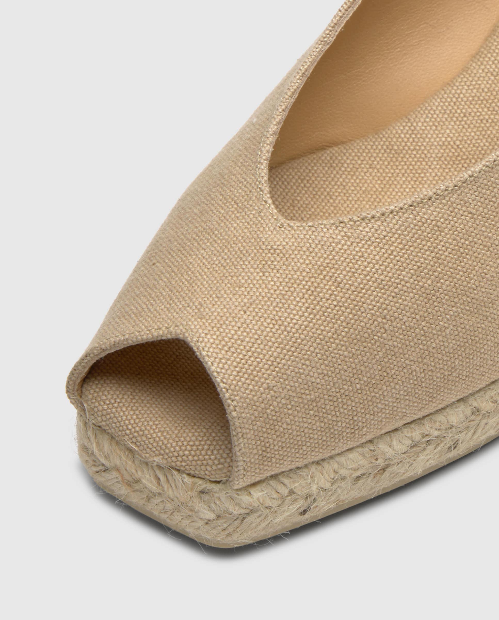 Alpargatas de cuña de mujer Dosalia destalonadas con de algodón orgánico lavado - Castañer - Beige Beige-6