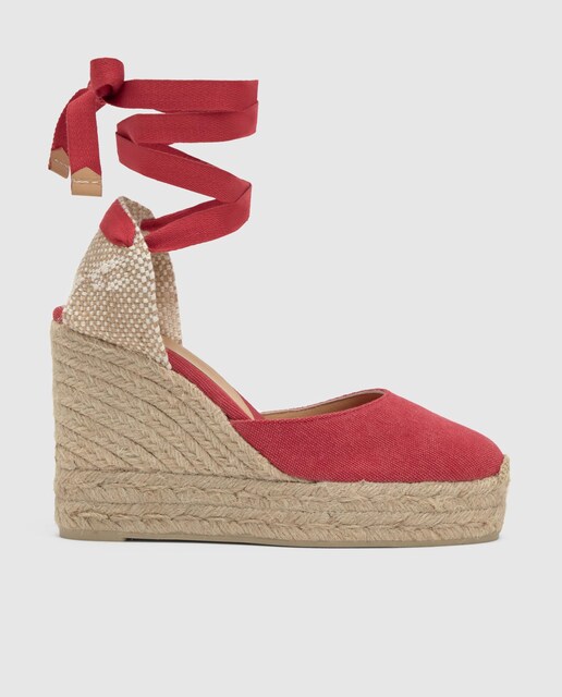 Imagen 0 de Alpargatas de cuña de mujer Carina en algodón orgánico lavado y doble plataforma