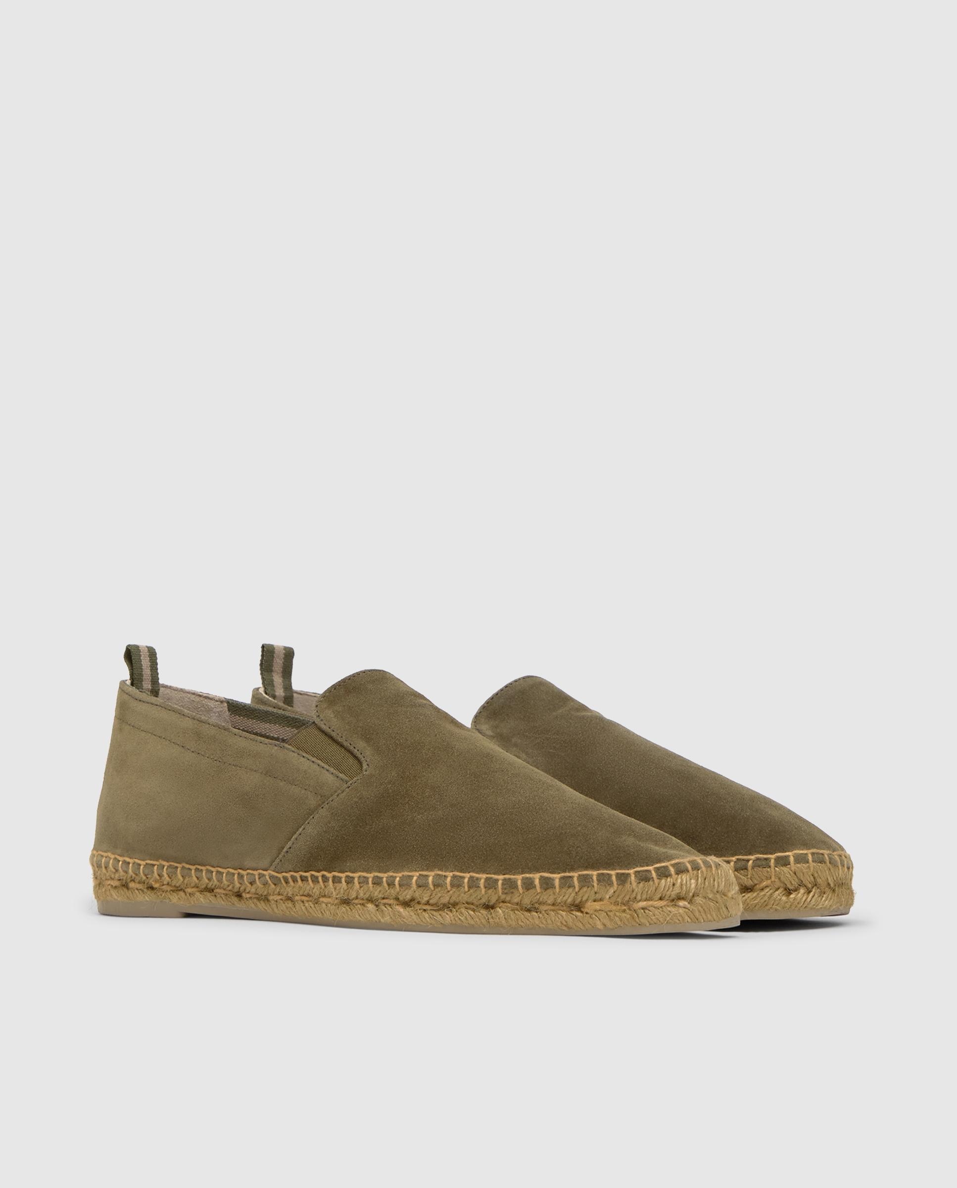 Alpargatas de hombre Joel de puntera cerrada con elastico laterales - Castañer - Verde Verde-3