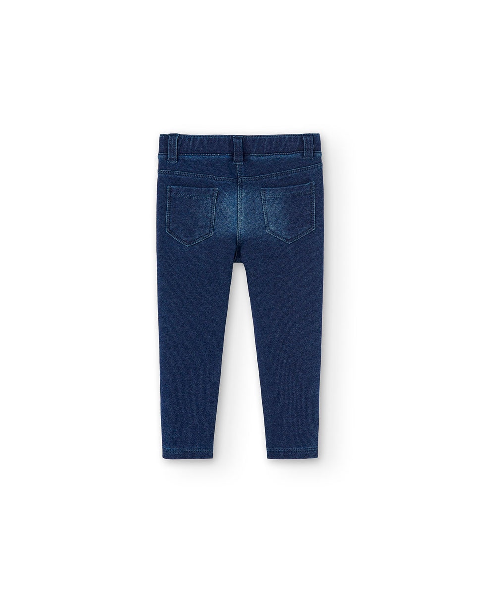 Jegging de bebé niña con bolsillos traseros y trabillas en la cintura - Boboli - Azul Azul-2