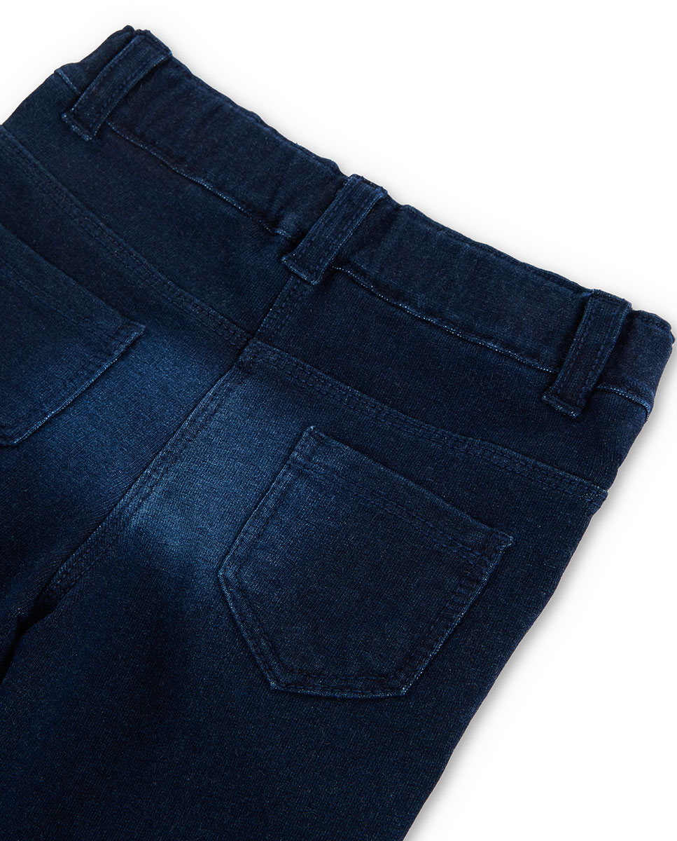 Jegging de bebé niña con bolsillos traseros y trabillas en la cintura - Boboli - Azul marino Azul marino-4