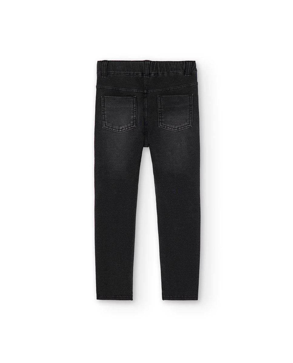 Jegging de niña con bolsillos traseros y trabillas en la cintura - Boboli - Negro Negro-2