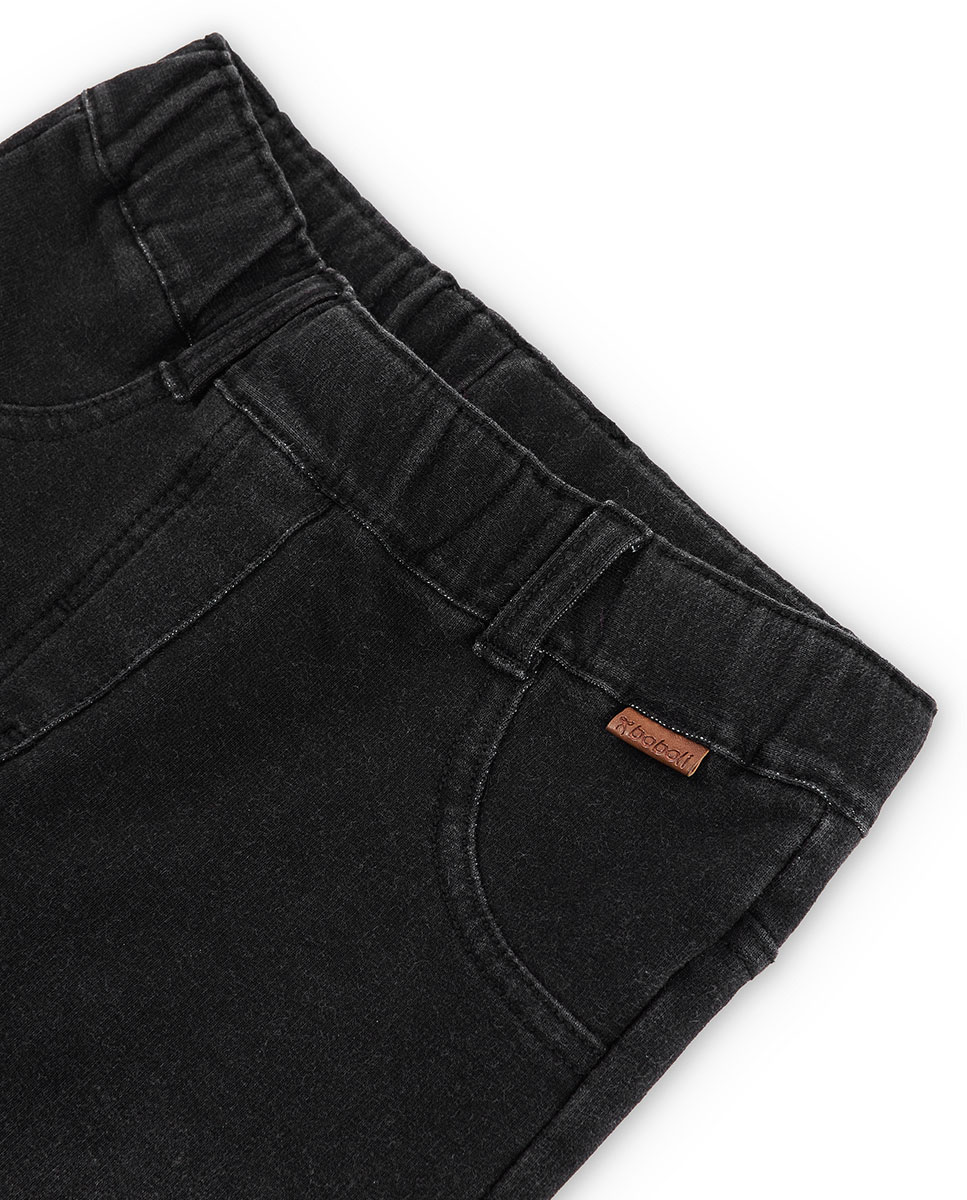 Jegging de niña con bolsillos traseros y trabillas en la cintura - Boboli - Negro Negro-3
