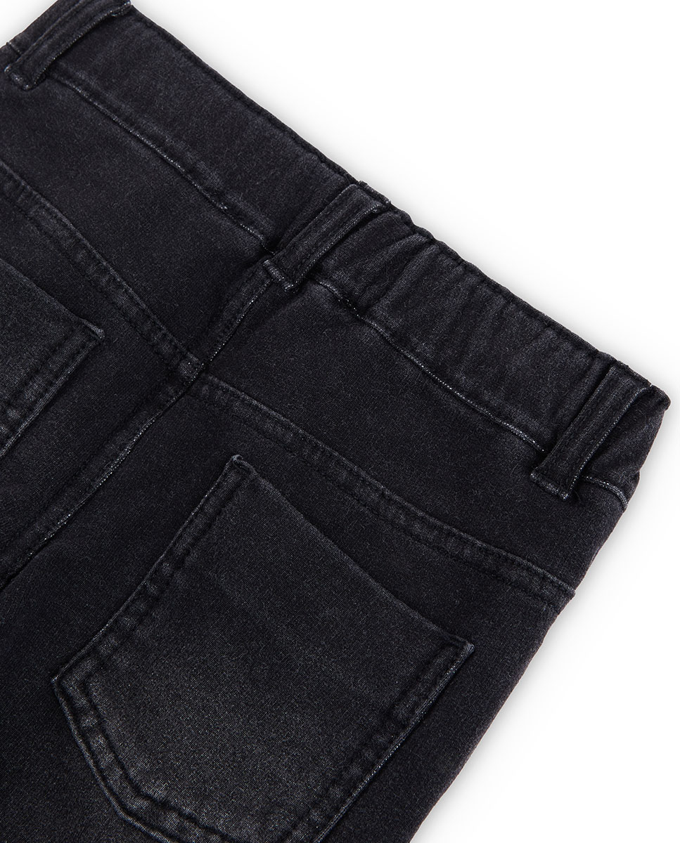 Jegging de niña con bolsillos traseros y trabillas en la cintura - Boboli - Negro Negro-4